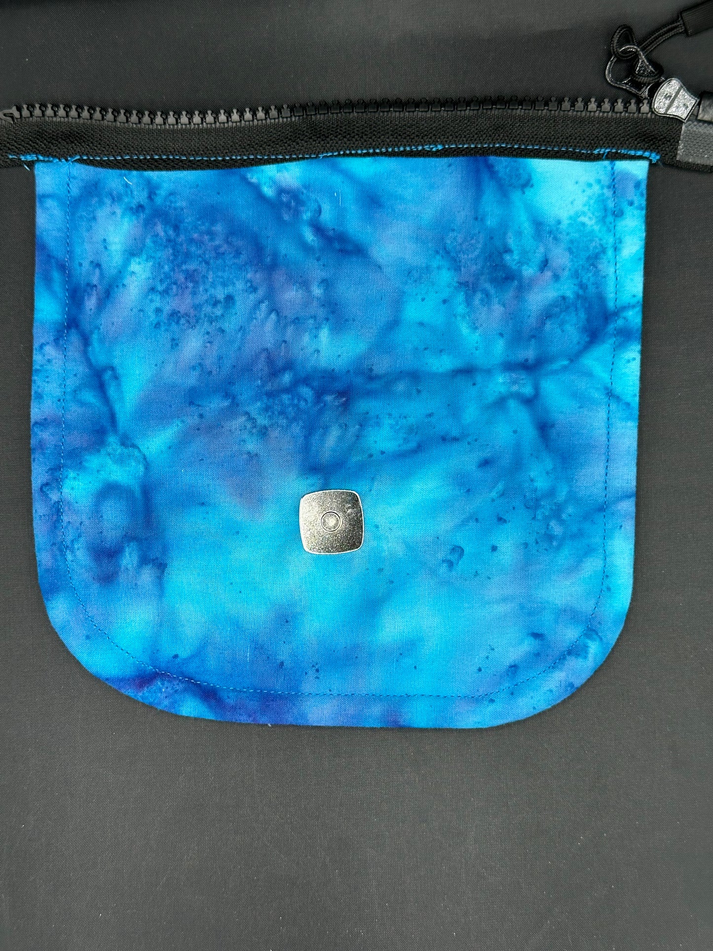 butterfly on blue and teal 7" purse flap