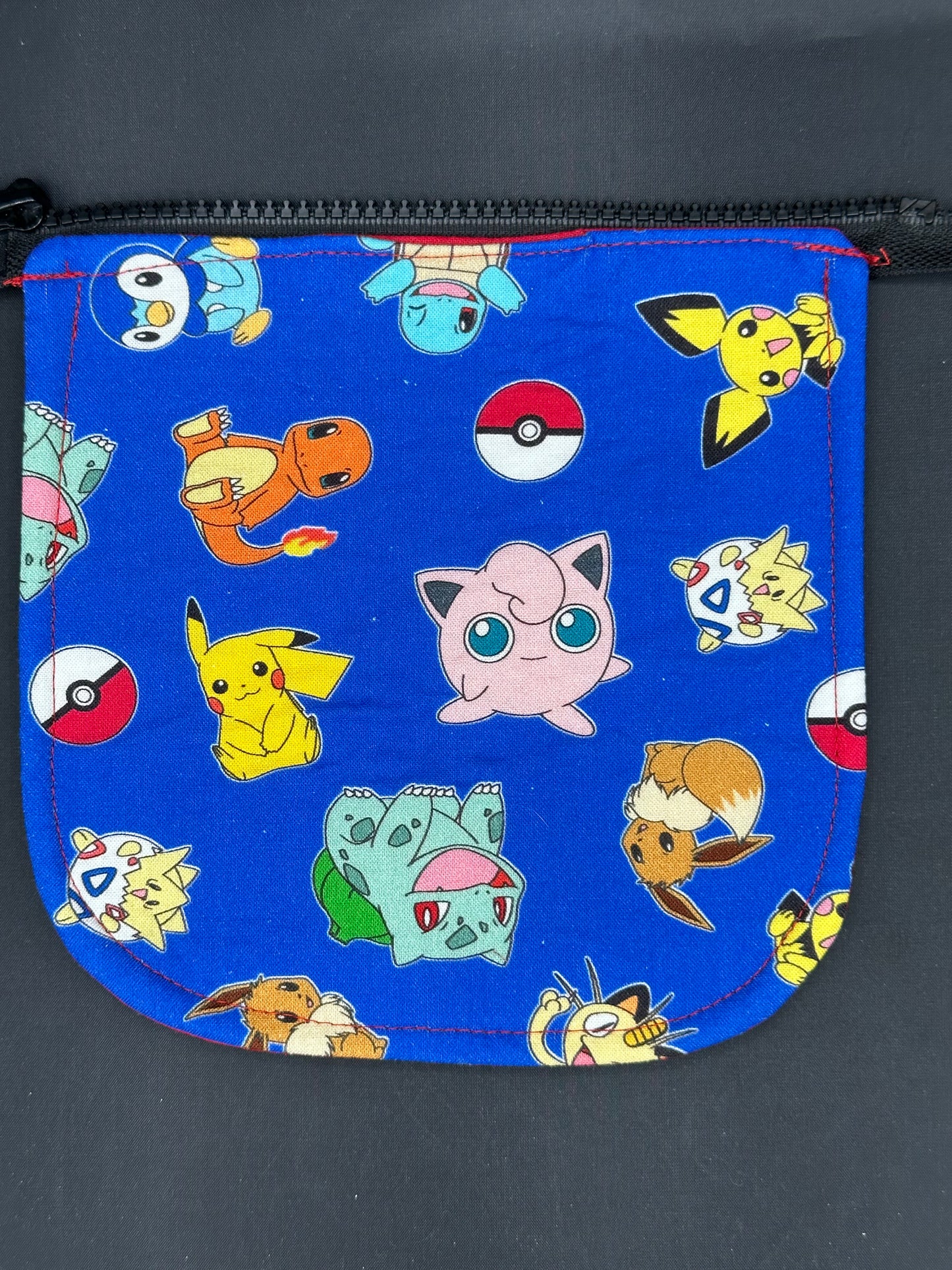 pokemon on blue 7" purse flap
