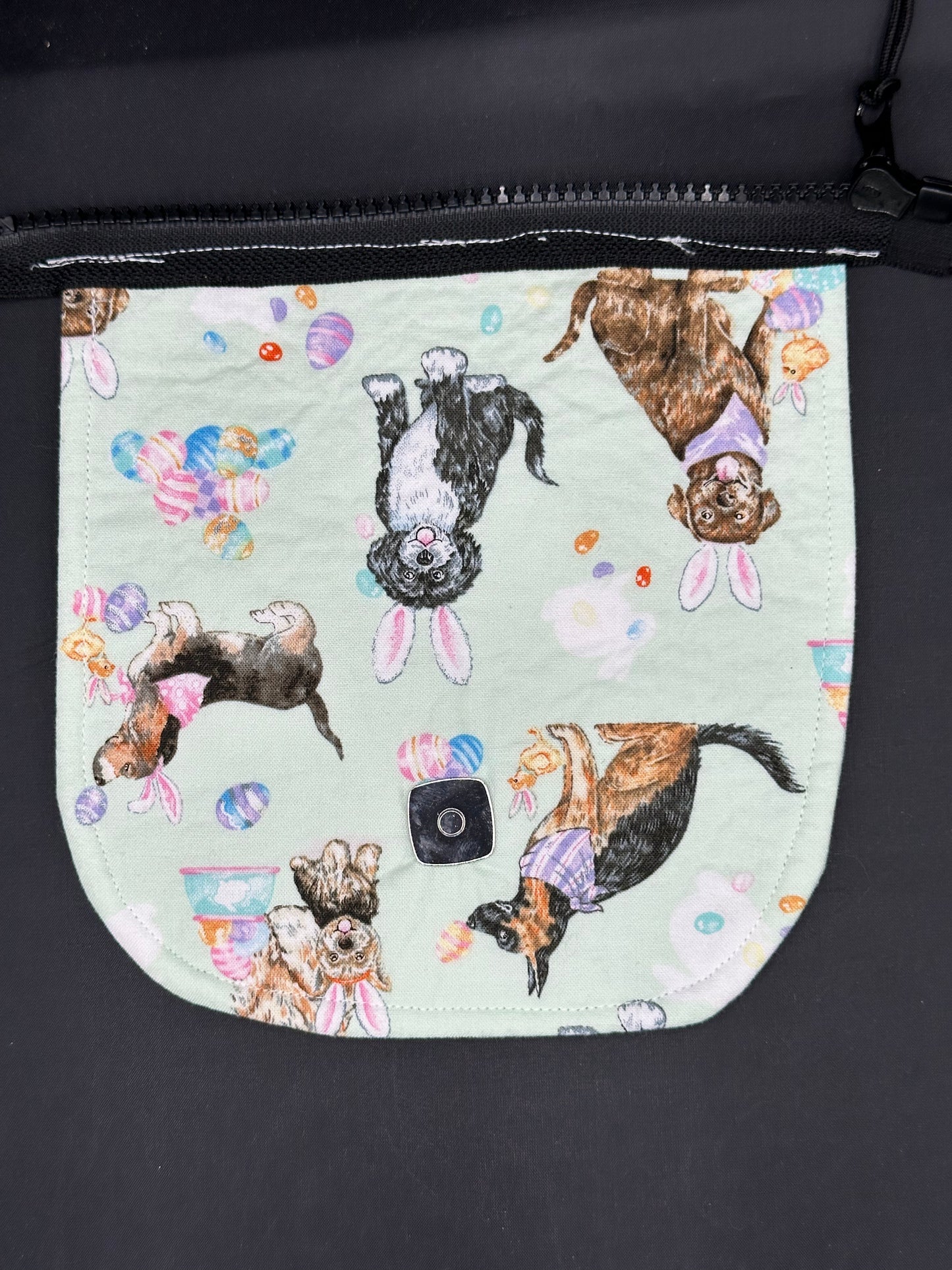Easter dogs 7 inch purse flap
