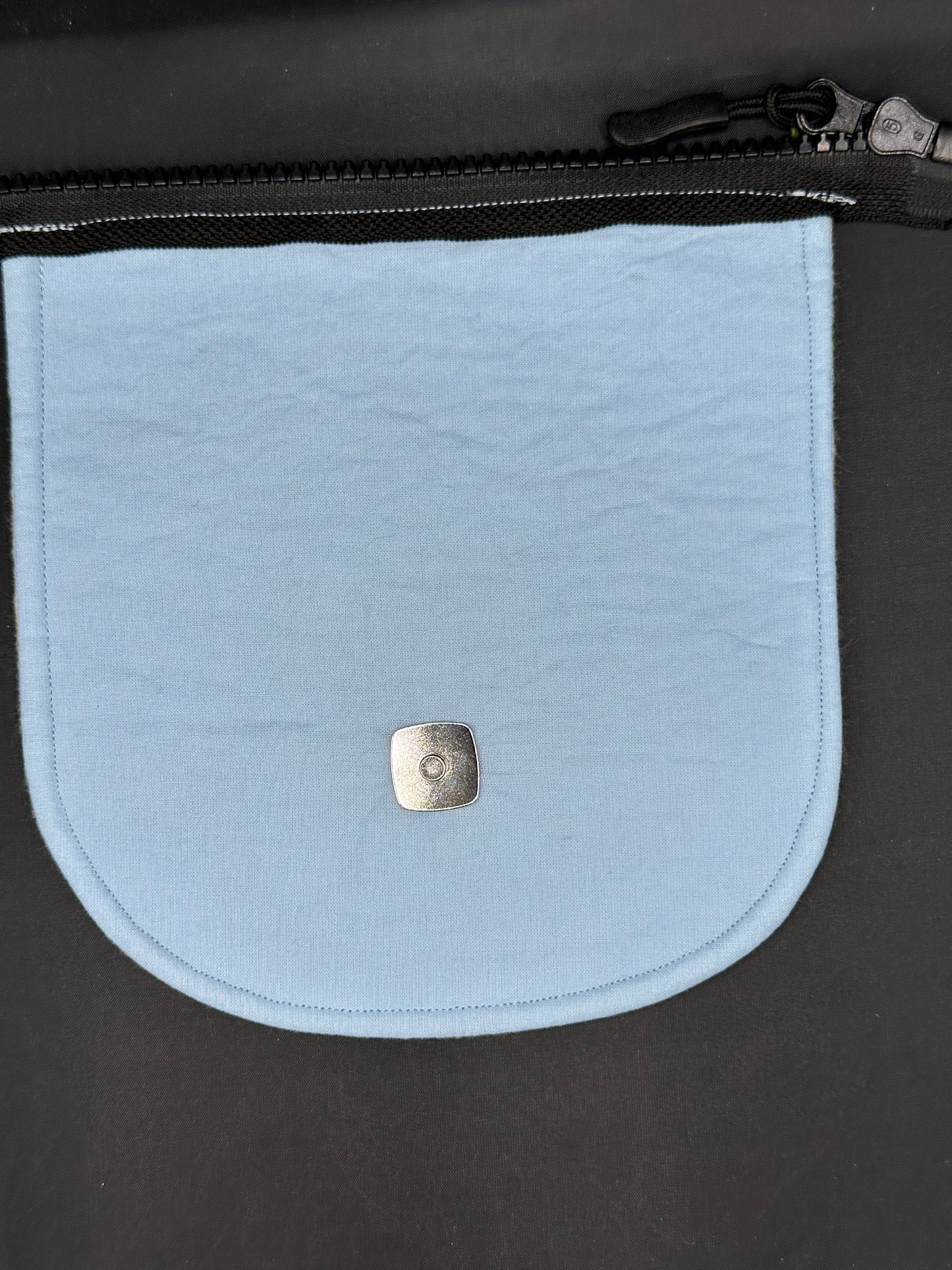 blue bird on flannel 7" purse flap