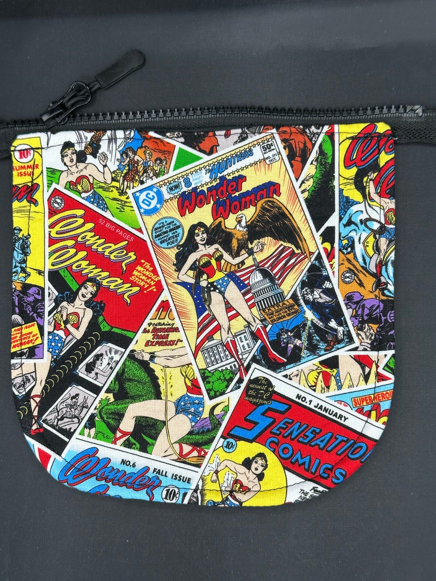wonder woman comic 7" purse flap
