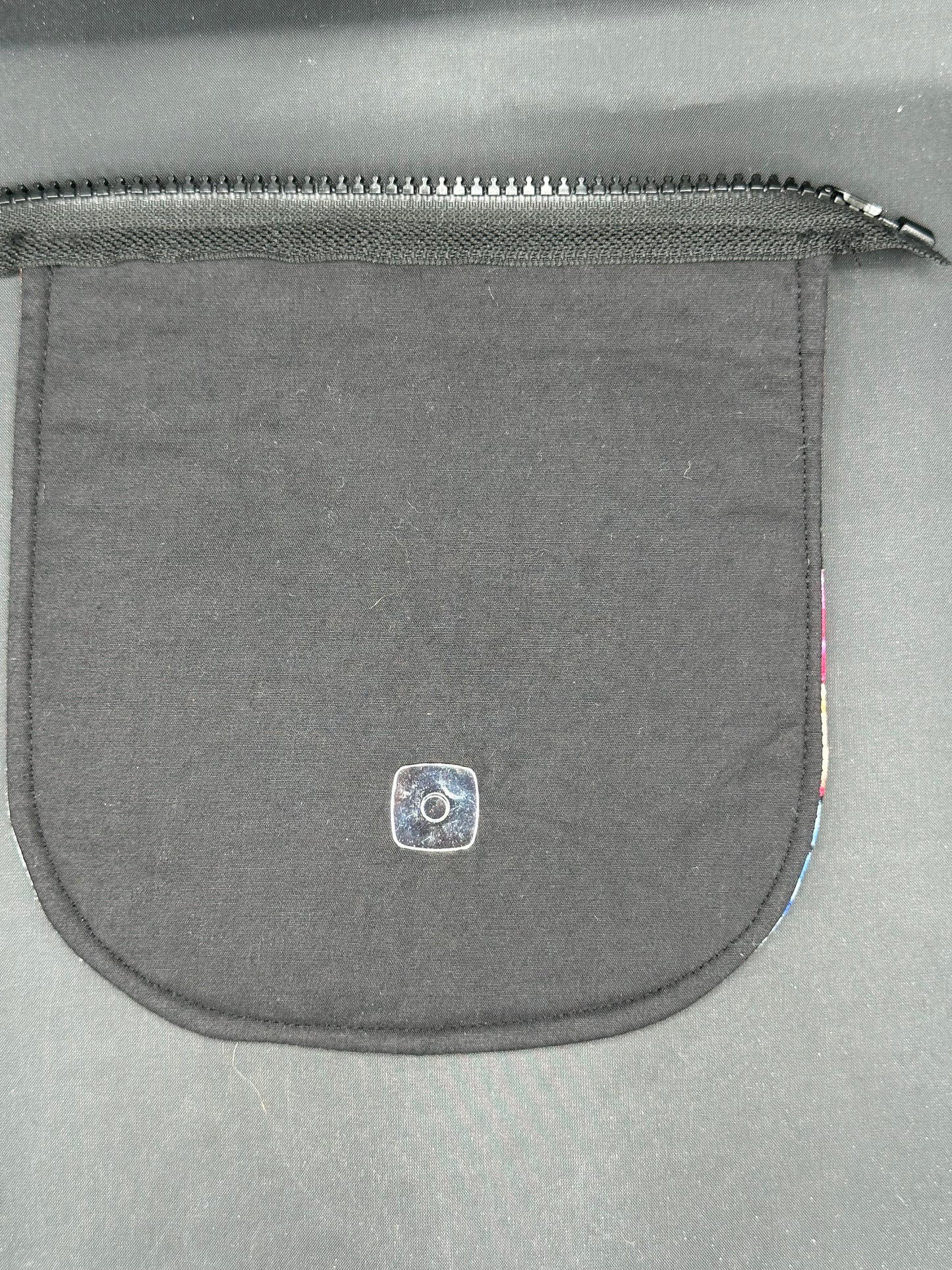 white cat montage 7" purse flap
