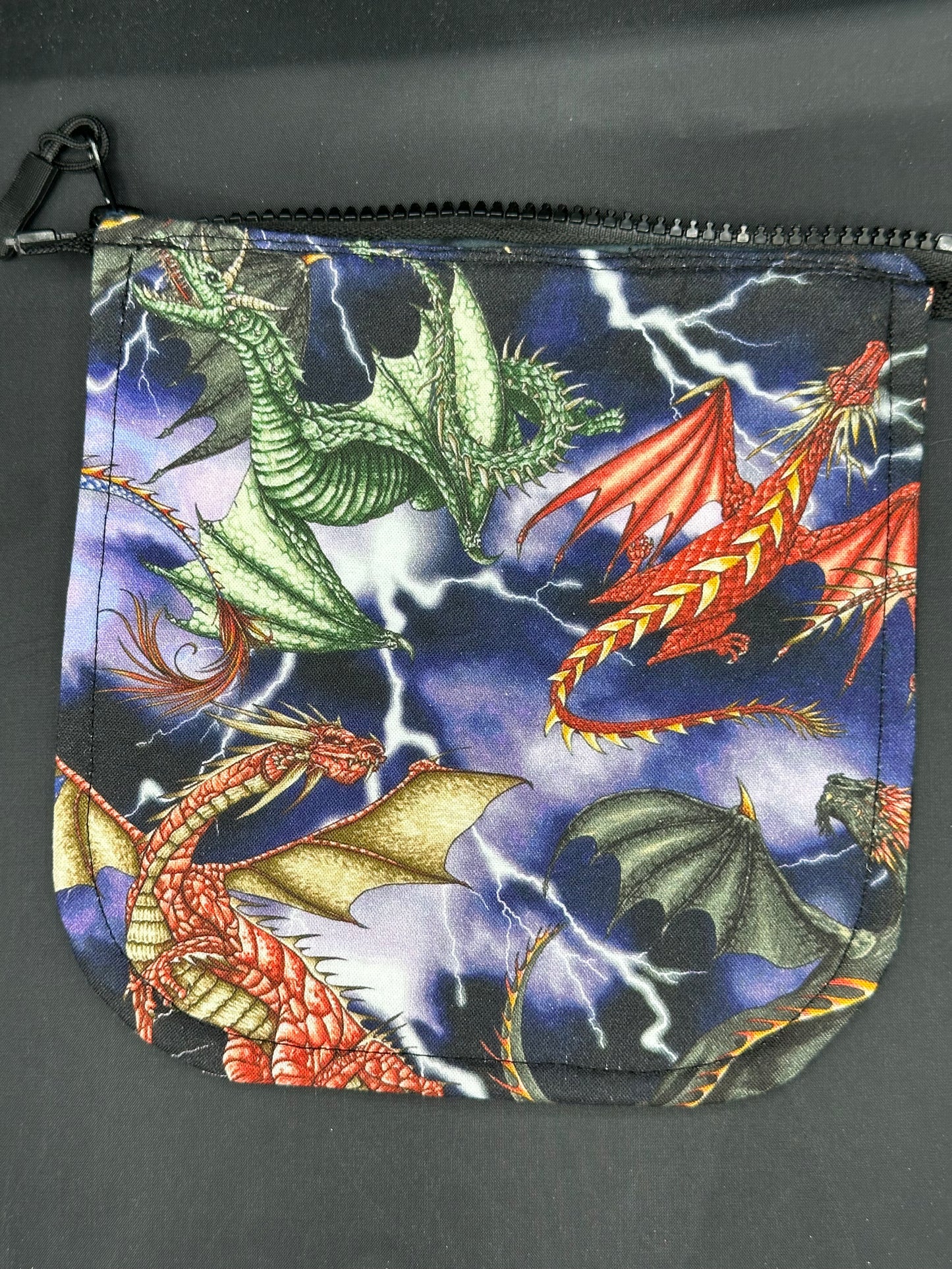 Dragons and lightening 7" purse flap