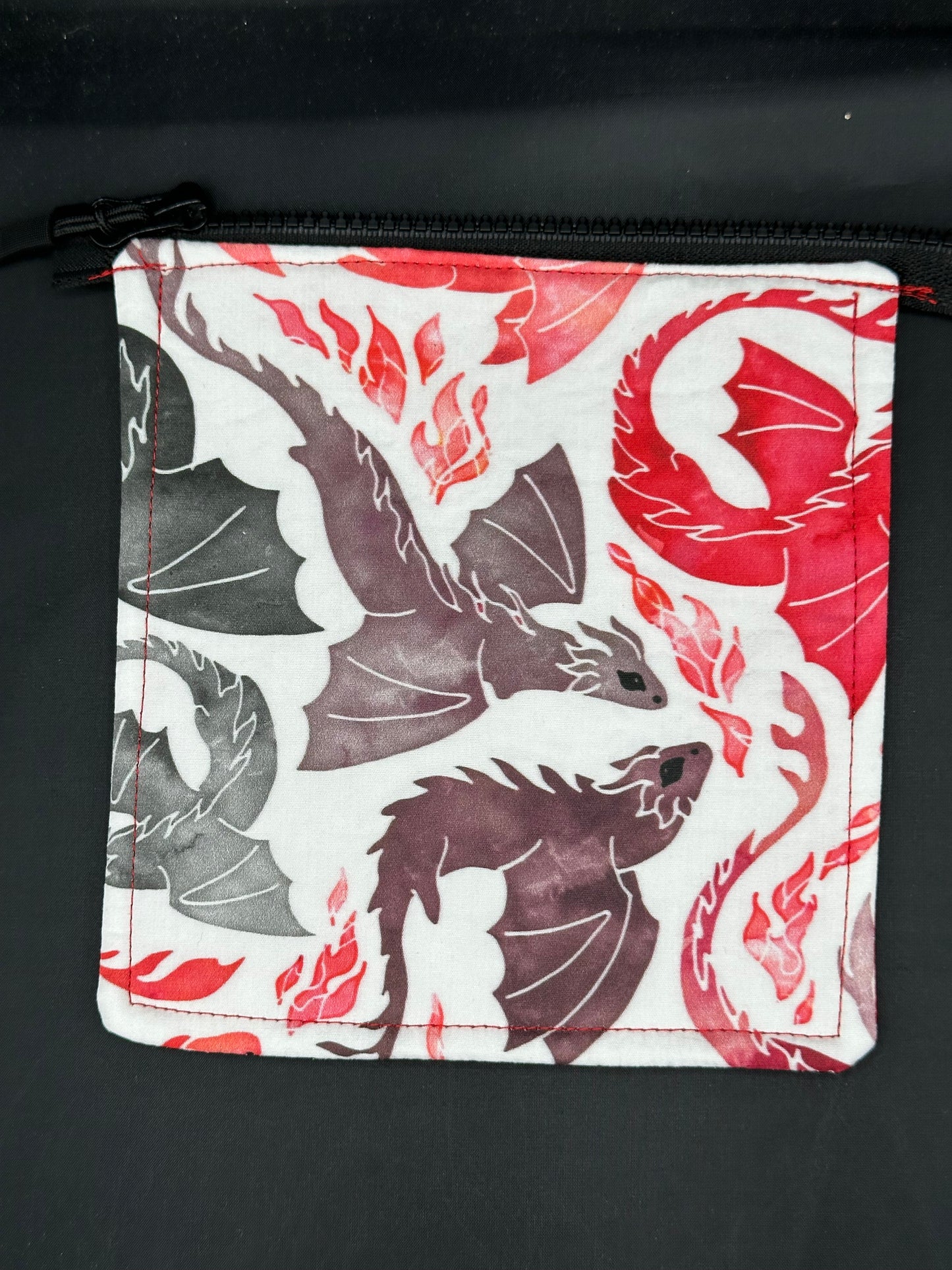 dragons - red and grey 7" purse flap