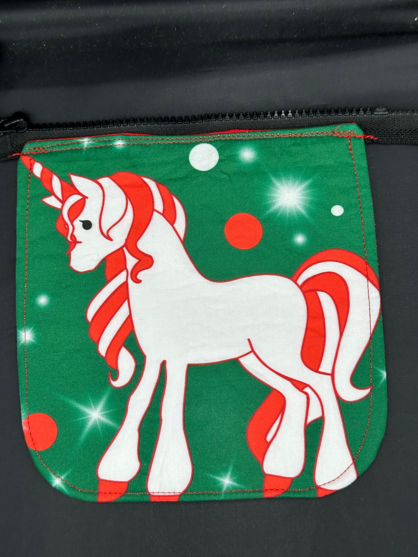 Christmas unicorn 7" purse flap