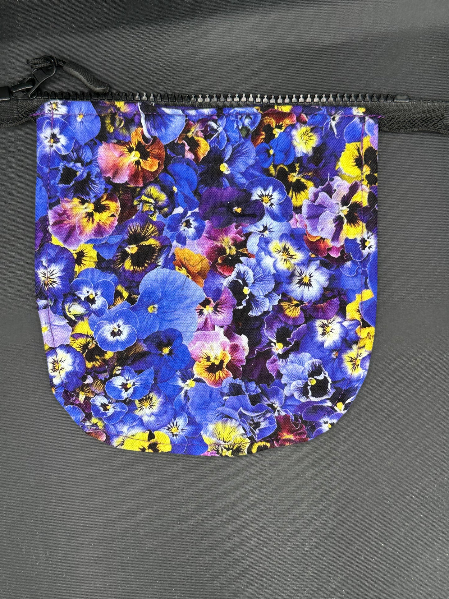 pansies 7" purse flap