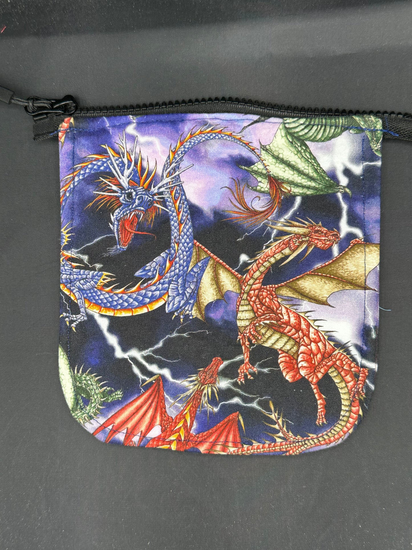 Dragons and lightening 7" purse flap