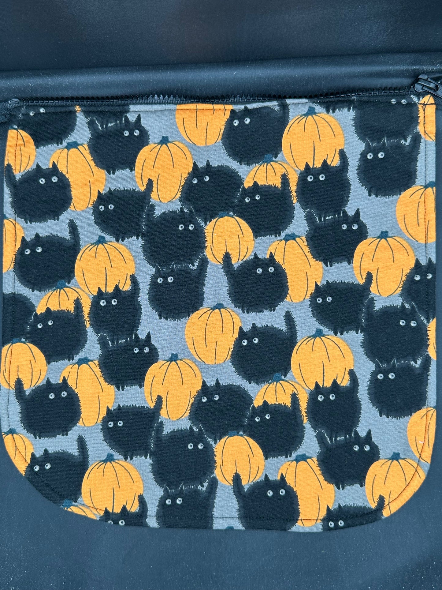 cat and pumpkins 12" purse flap