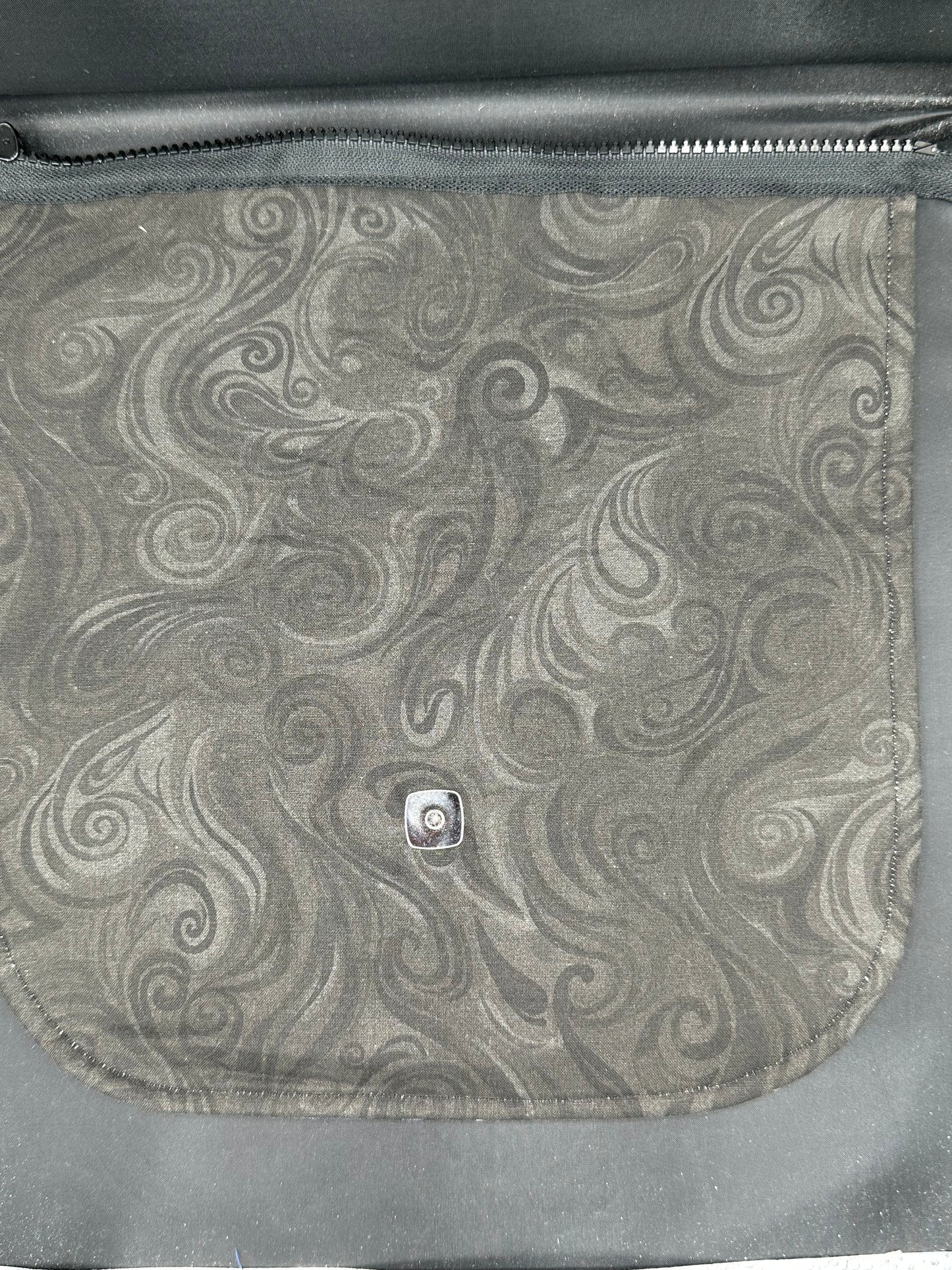 Rainbow cats on black 12" purse flap