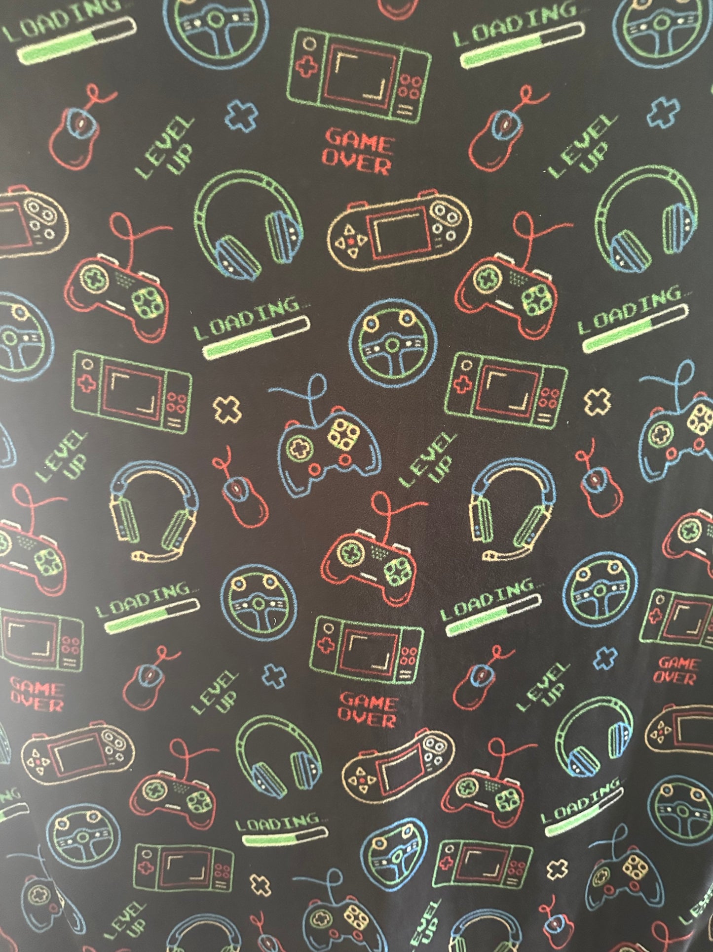 black gaming controller fleece blanket