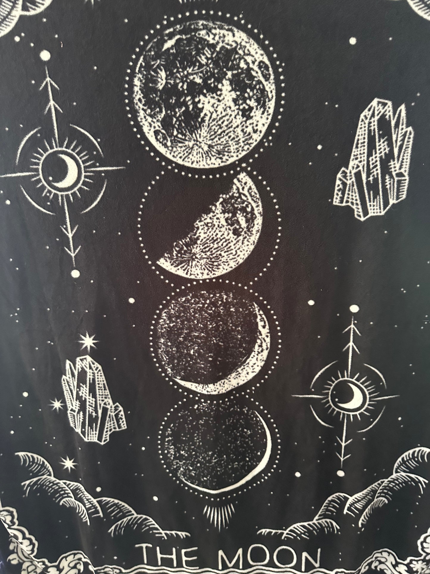 moon phases fleece blanket
