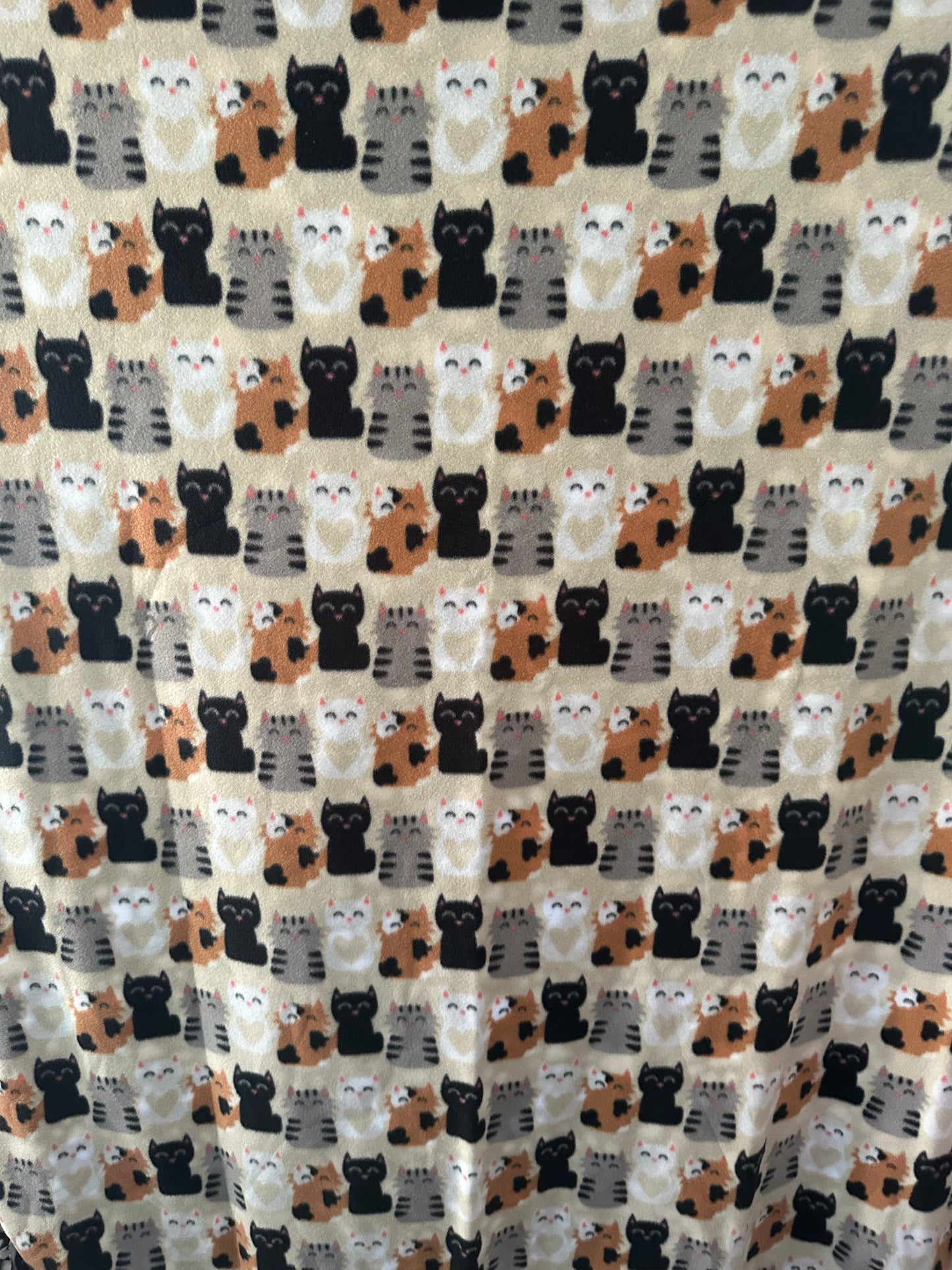 cats in a row - tan fleece blanket