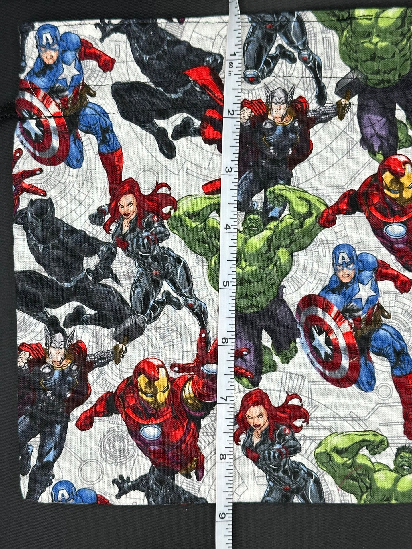 Super heroes figures draw string bag