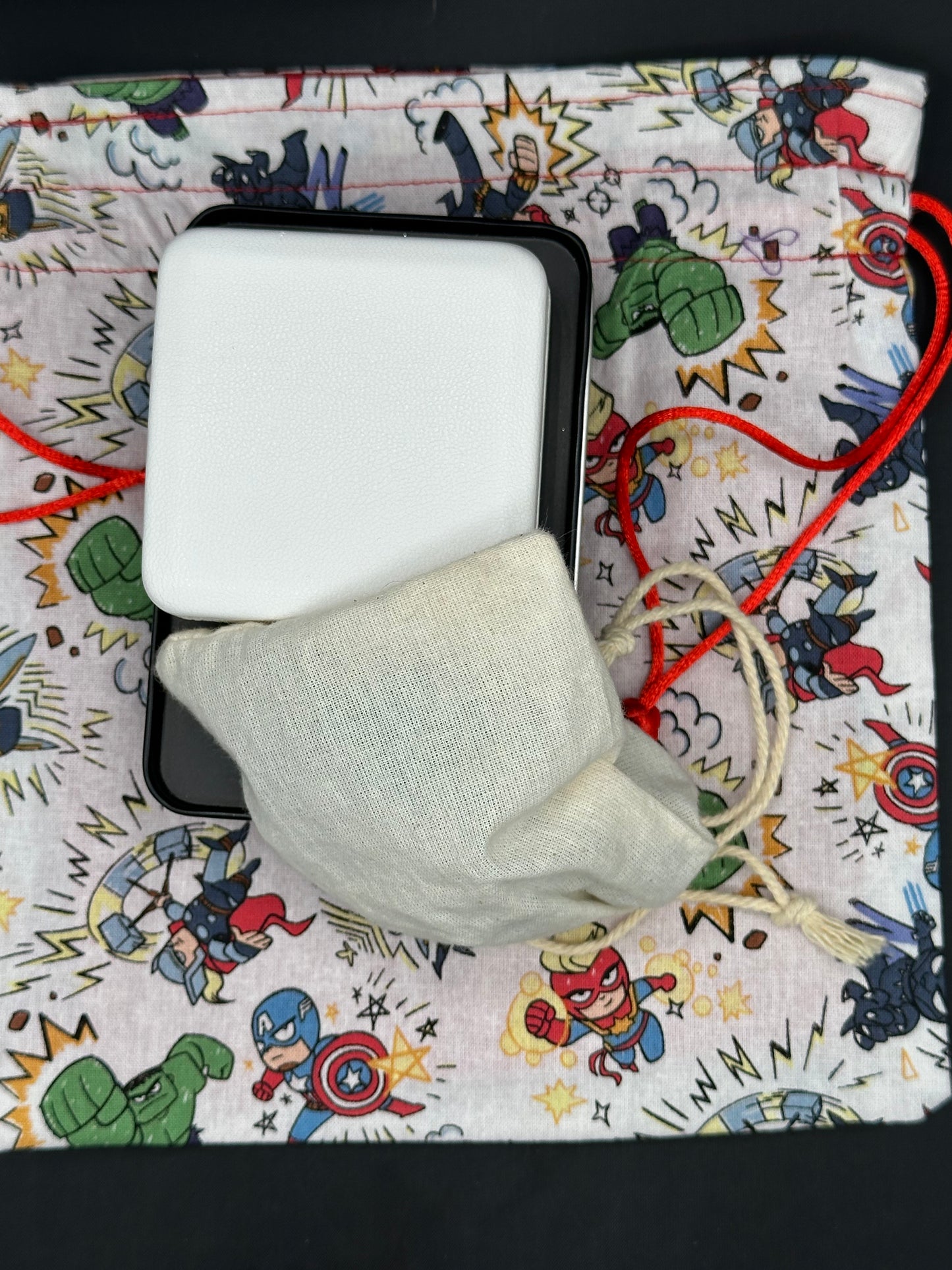 Super heroes cartoon draw string bag