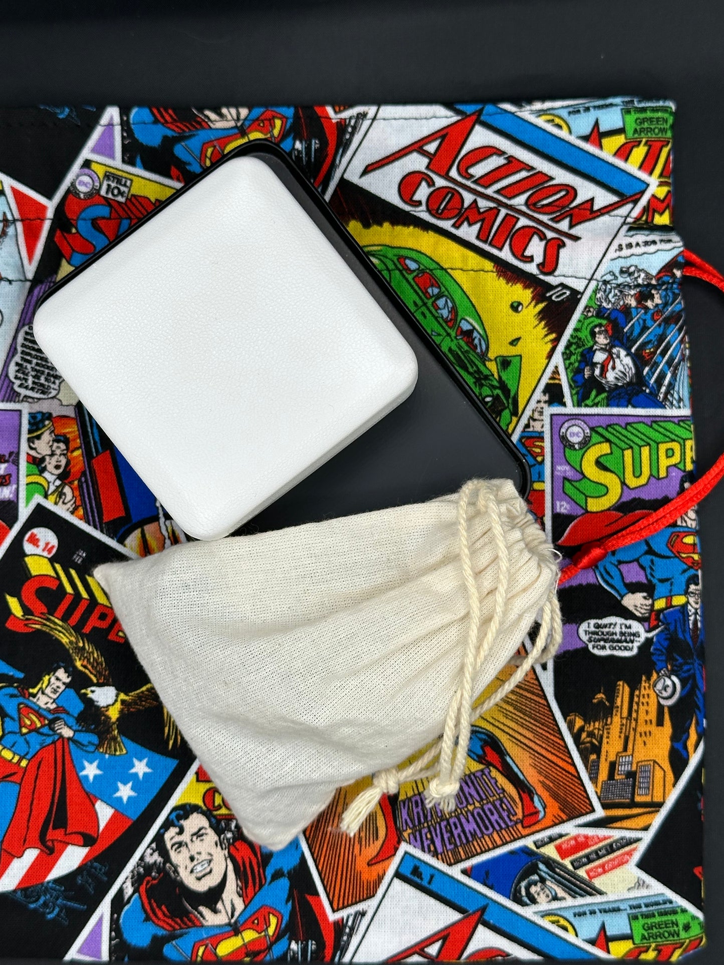 Superman comic draw string bag