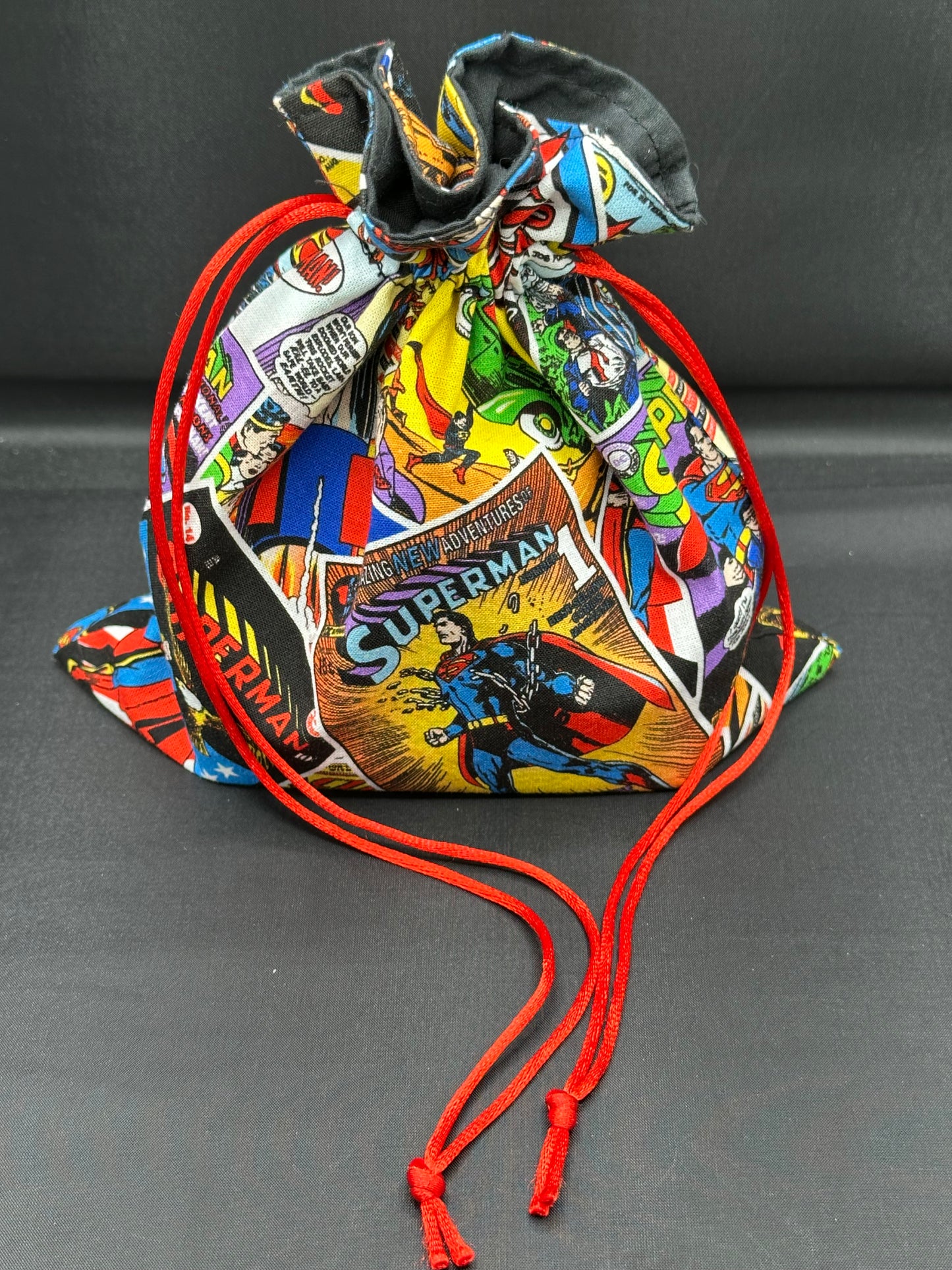 Superman comic draw string bag