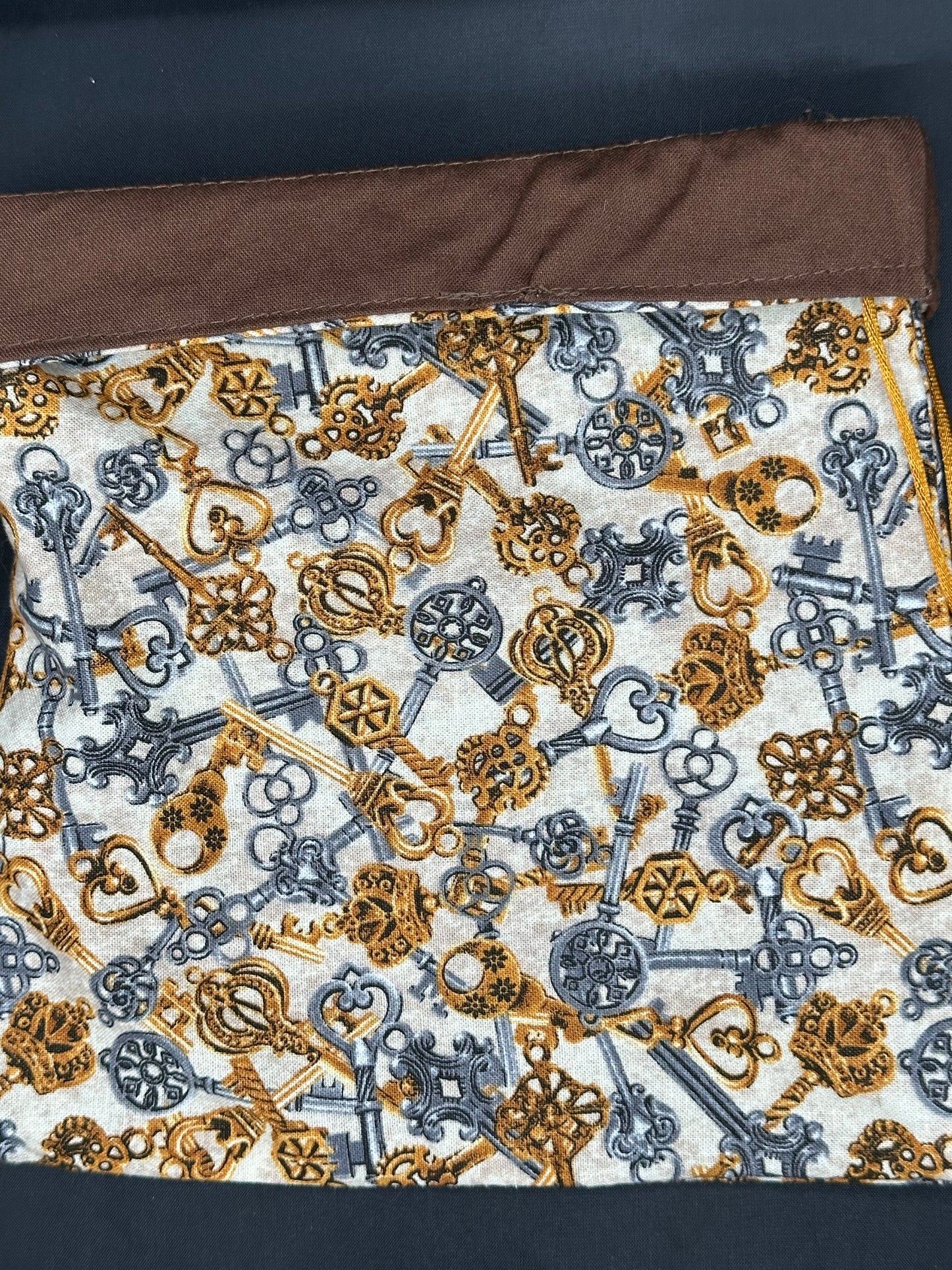 steam punk keys draw string bag