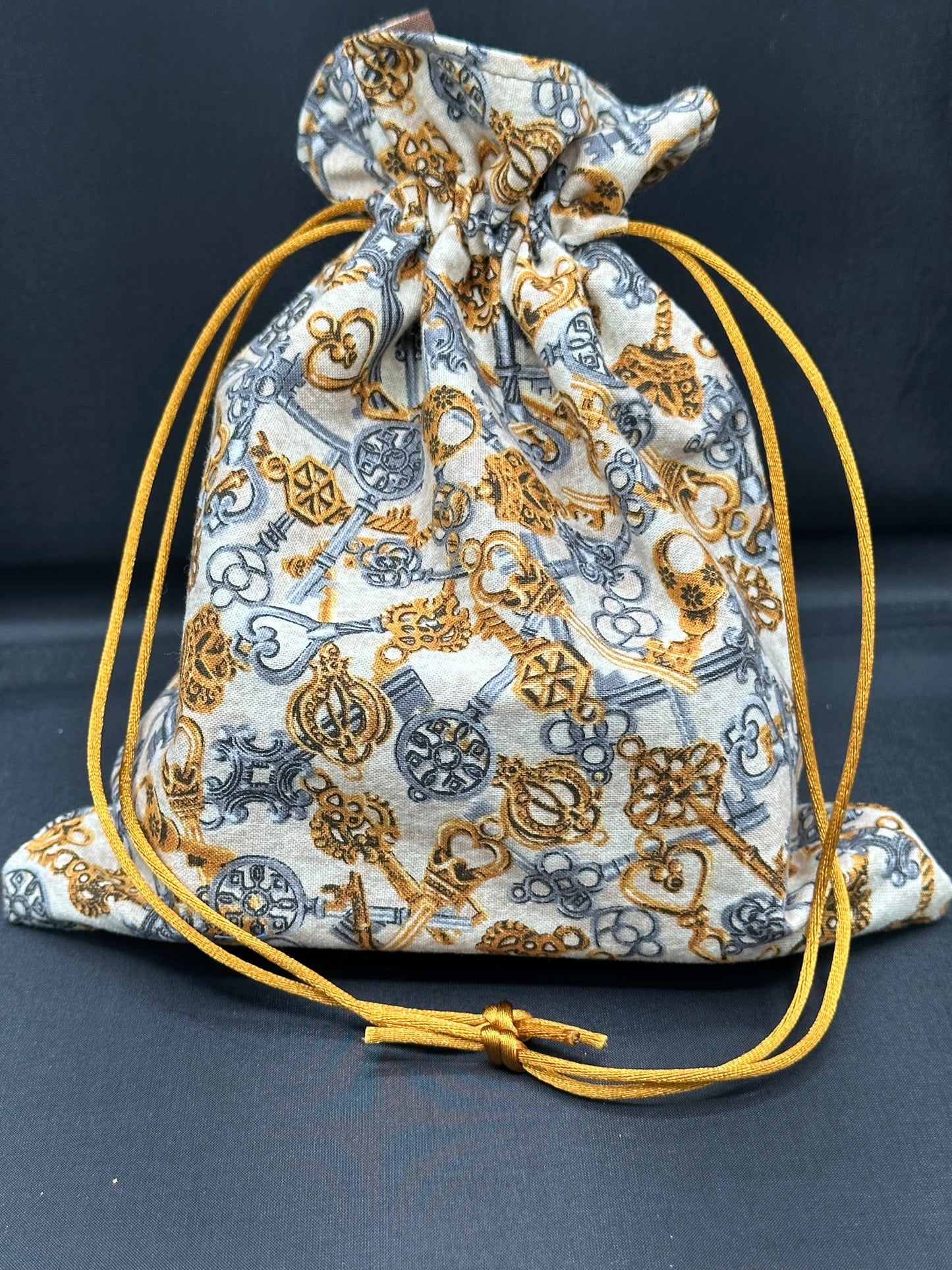 steam punk keys draw string bag