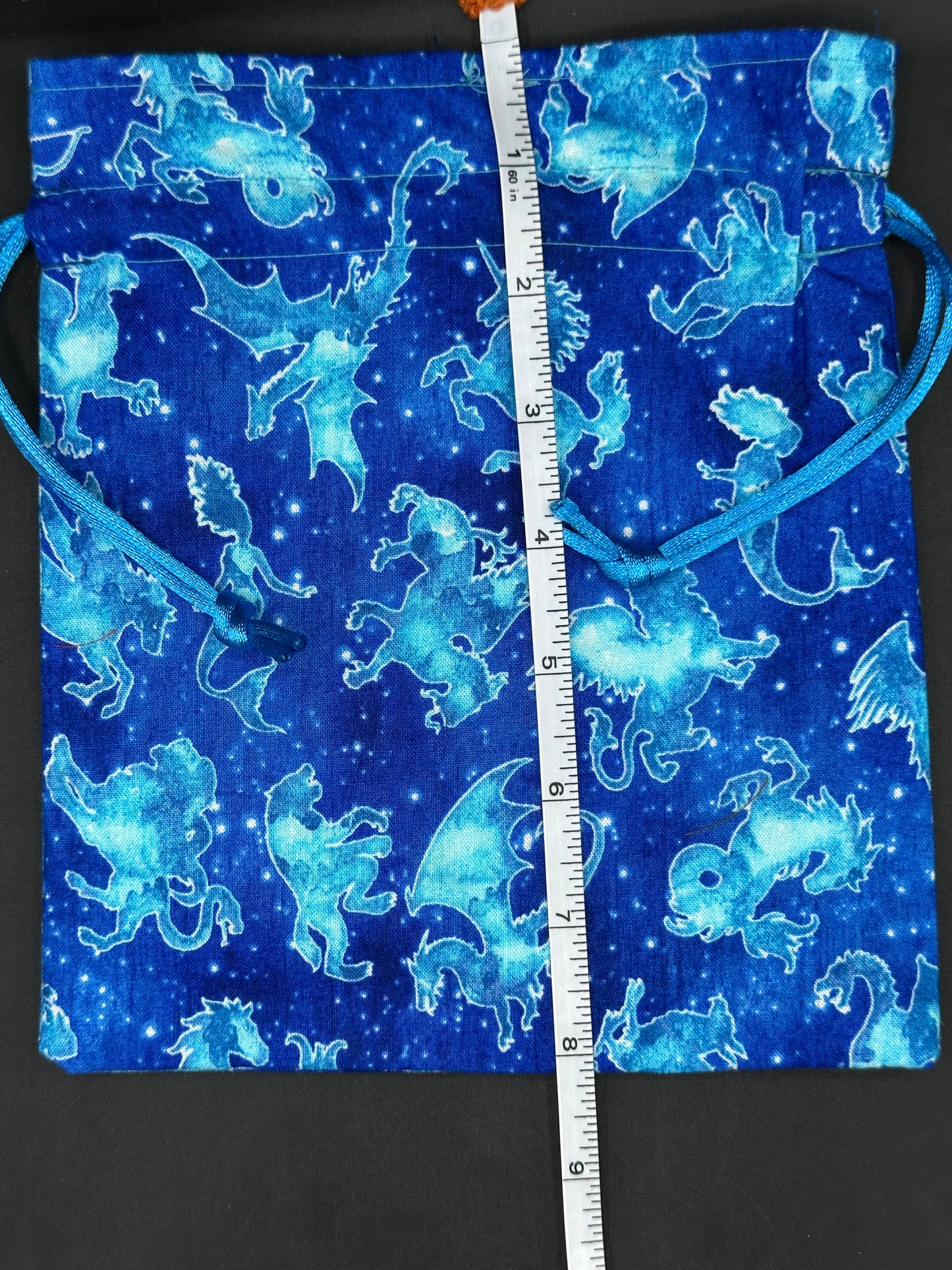 mythical stars - blue draw string bag
