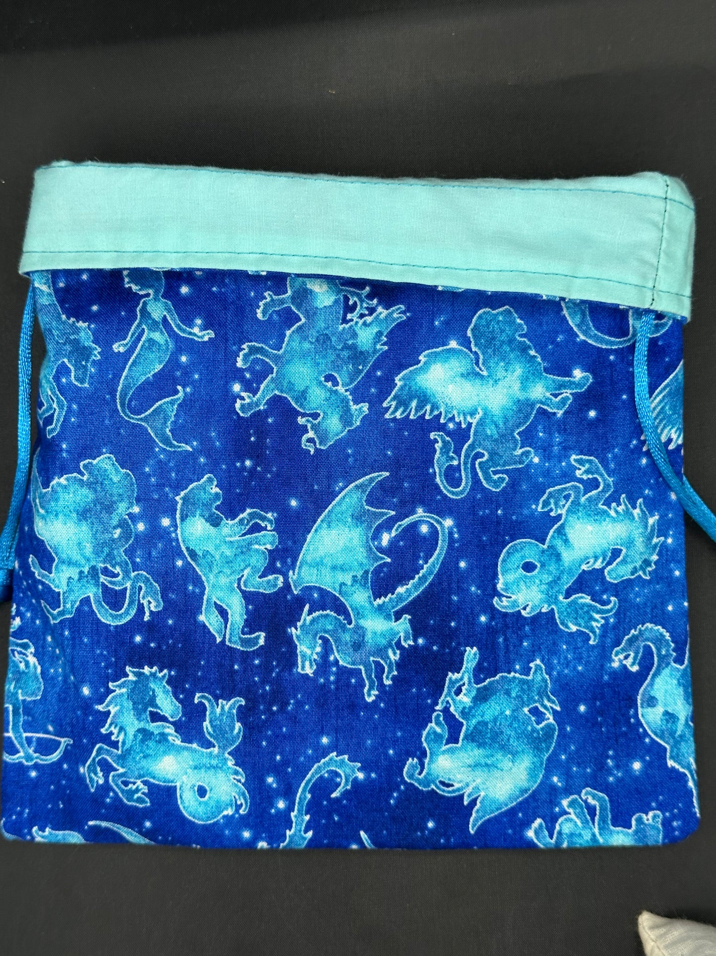 mythical stars - blue draw string bag