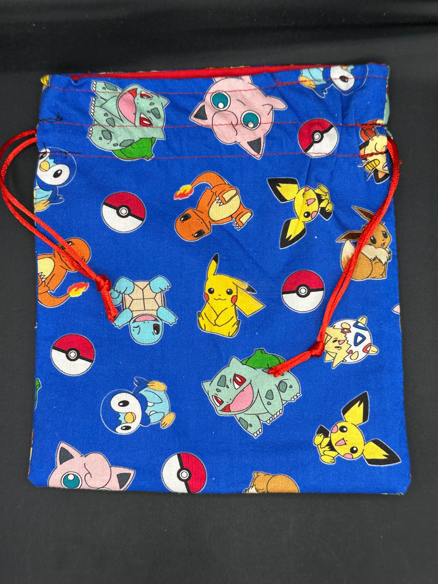 Pokemon on blue - drawstring