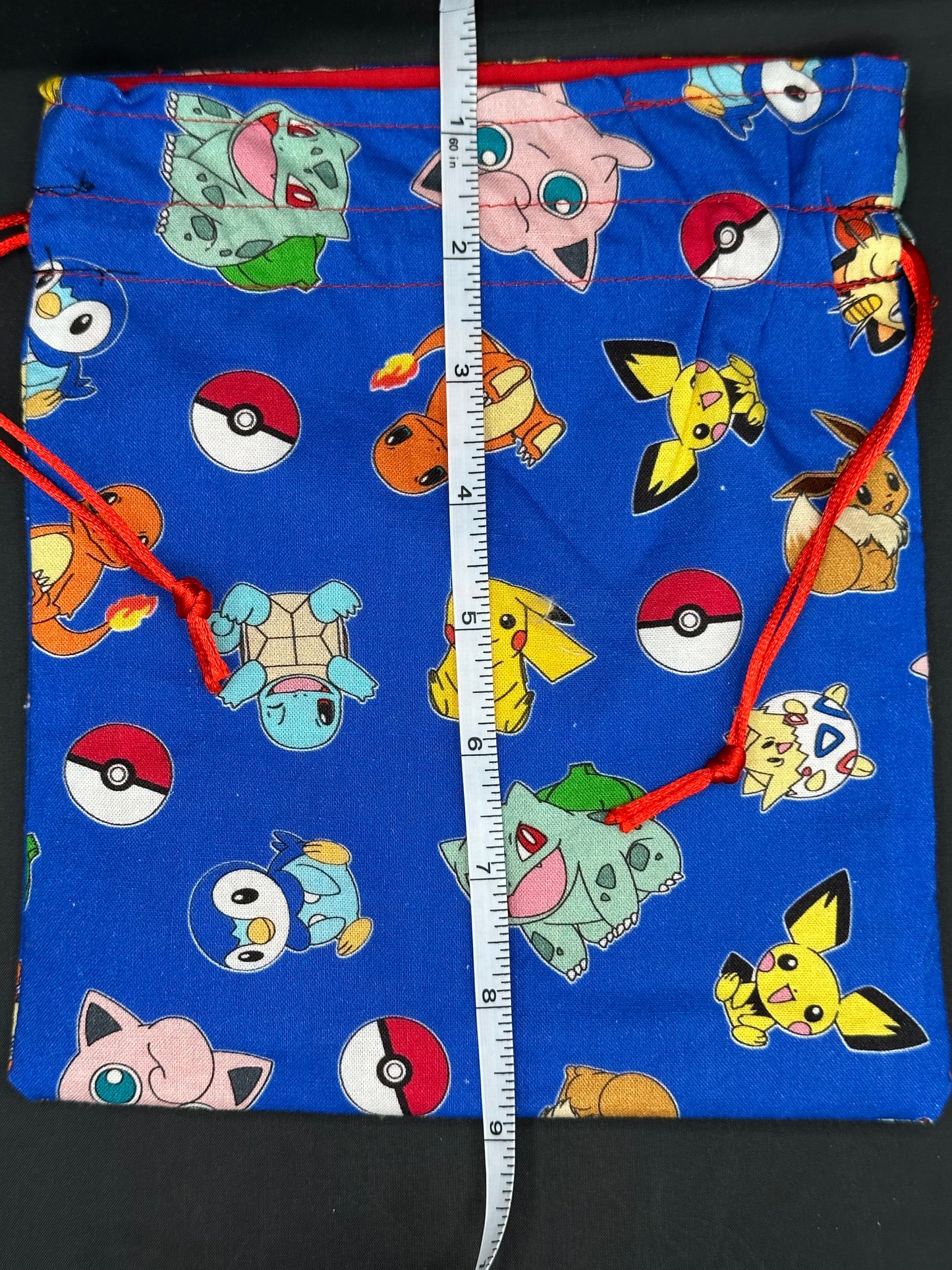 Pokemon on blue - drawstring