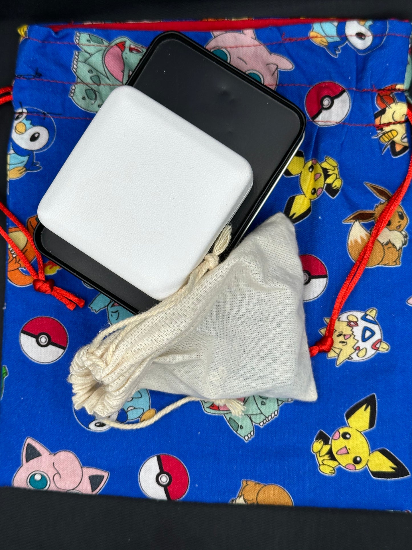 Pokemon on blue - drawstring
