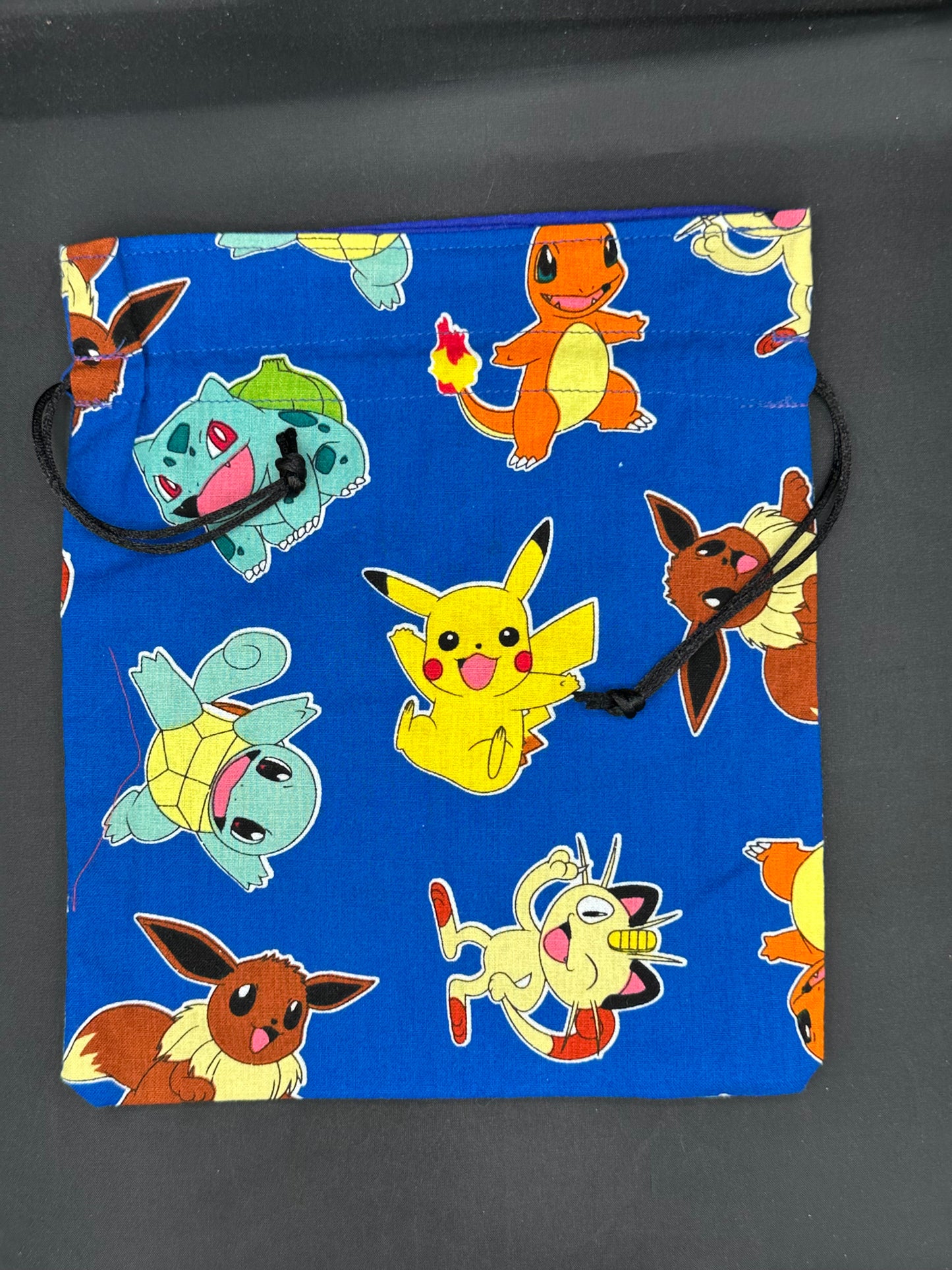 Pokemon on blue - drawstring