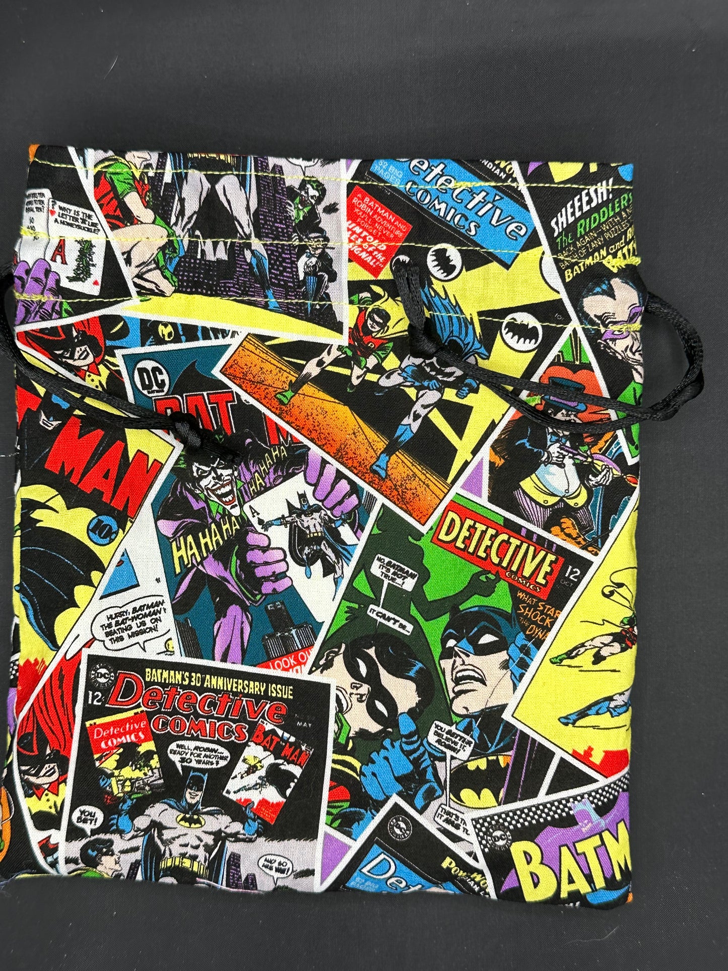 Batman comic draw string bag