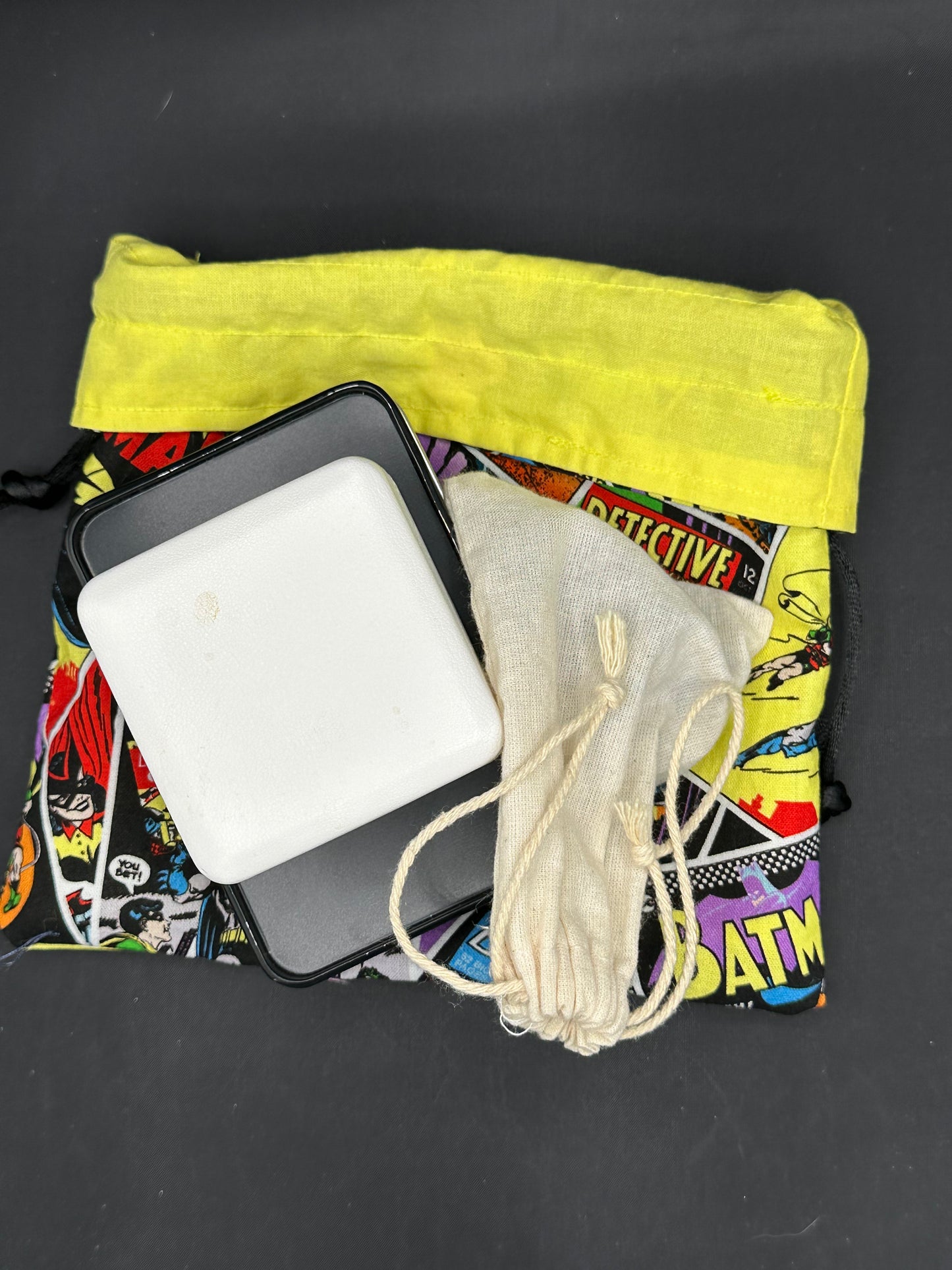 Batman comic draw string bag