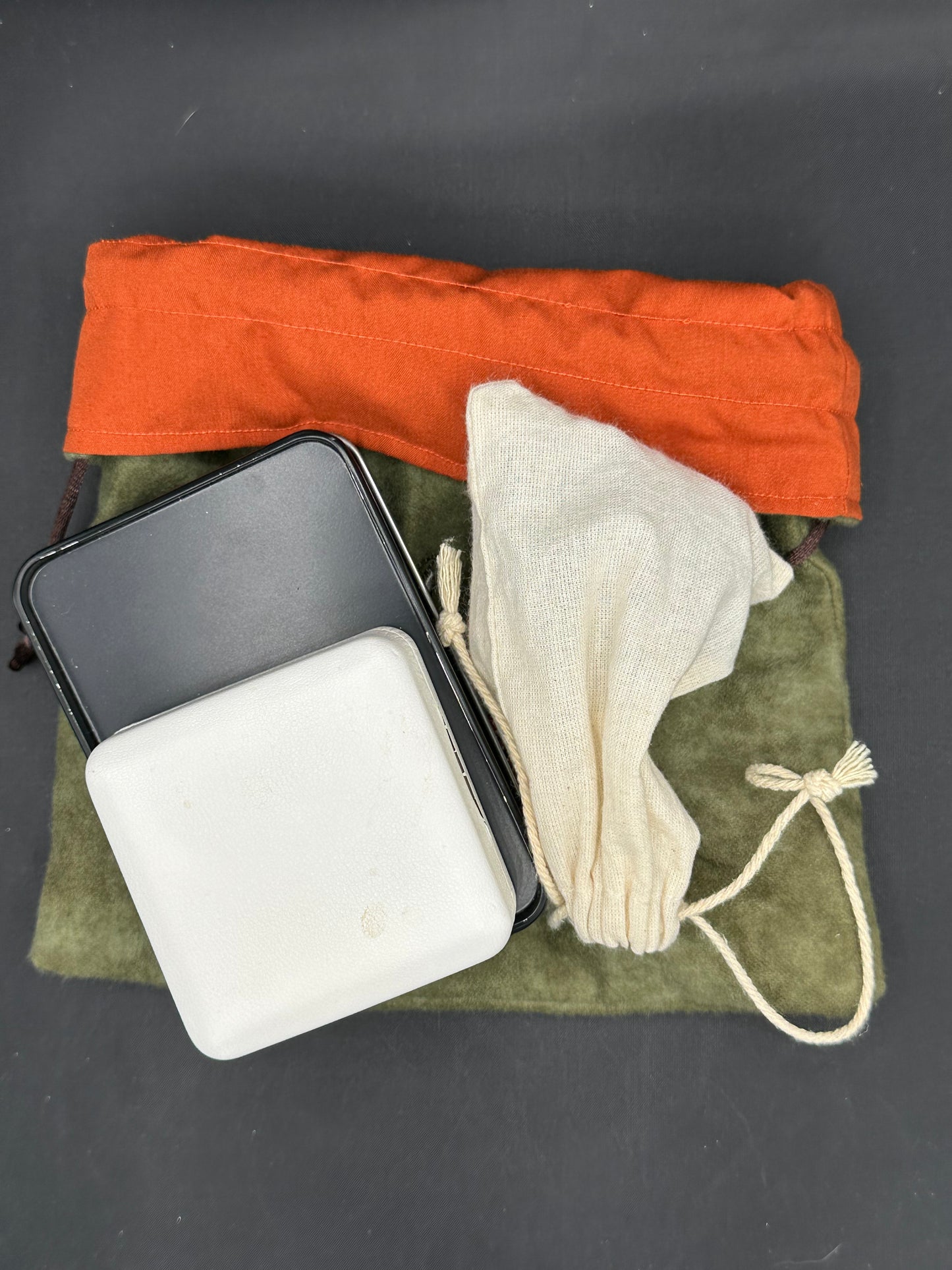 embroidered Viking draw string bag