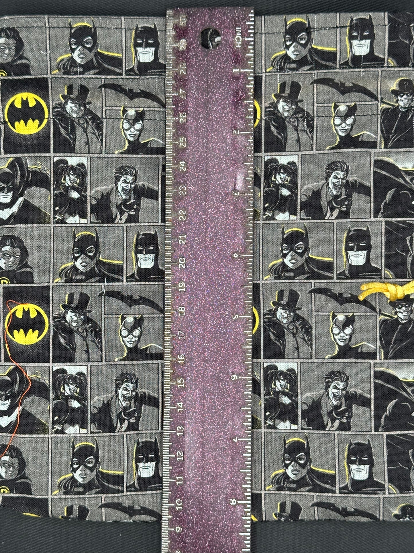 Batman black and grey draw string bag