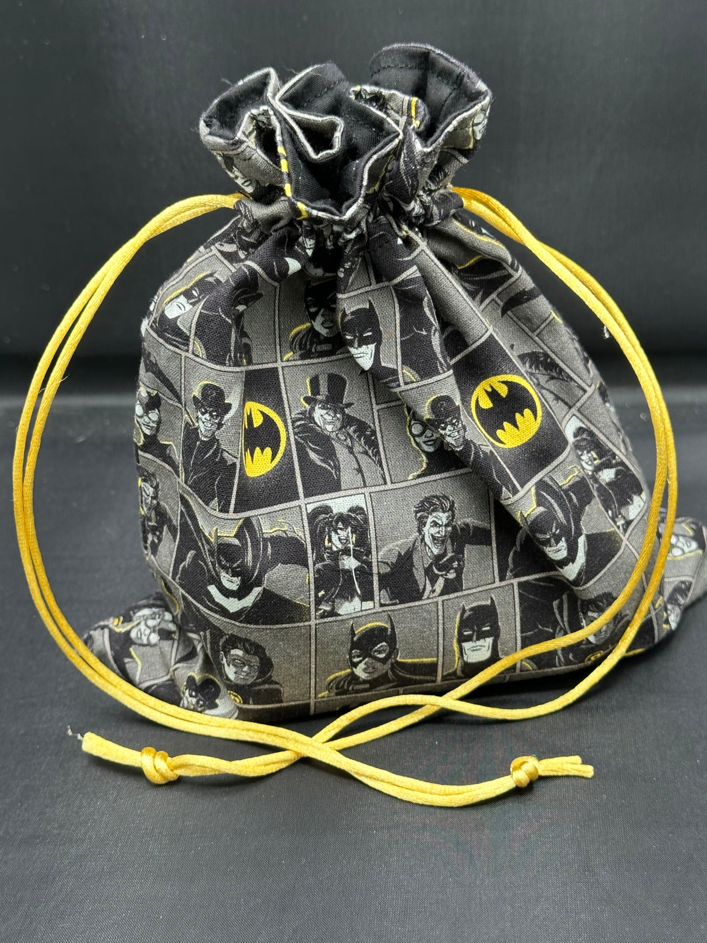 Batman black and grey draw string bag
