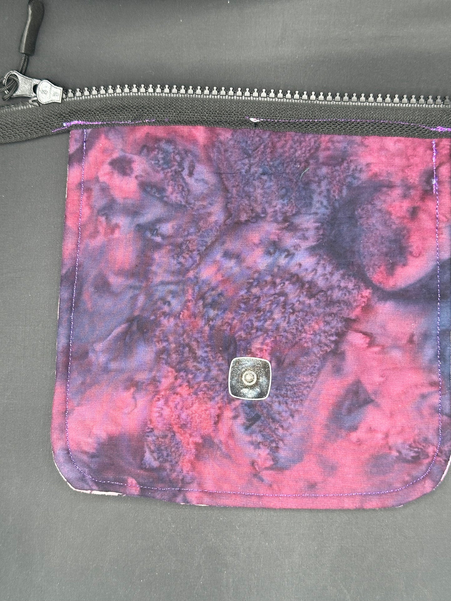 Purple Dragons on purple background 7" purse flap