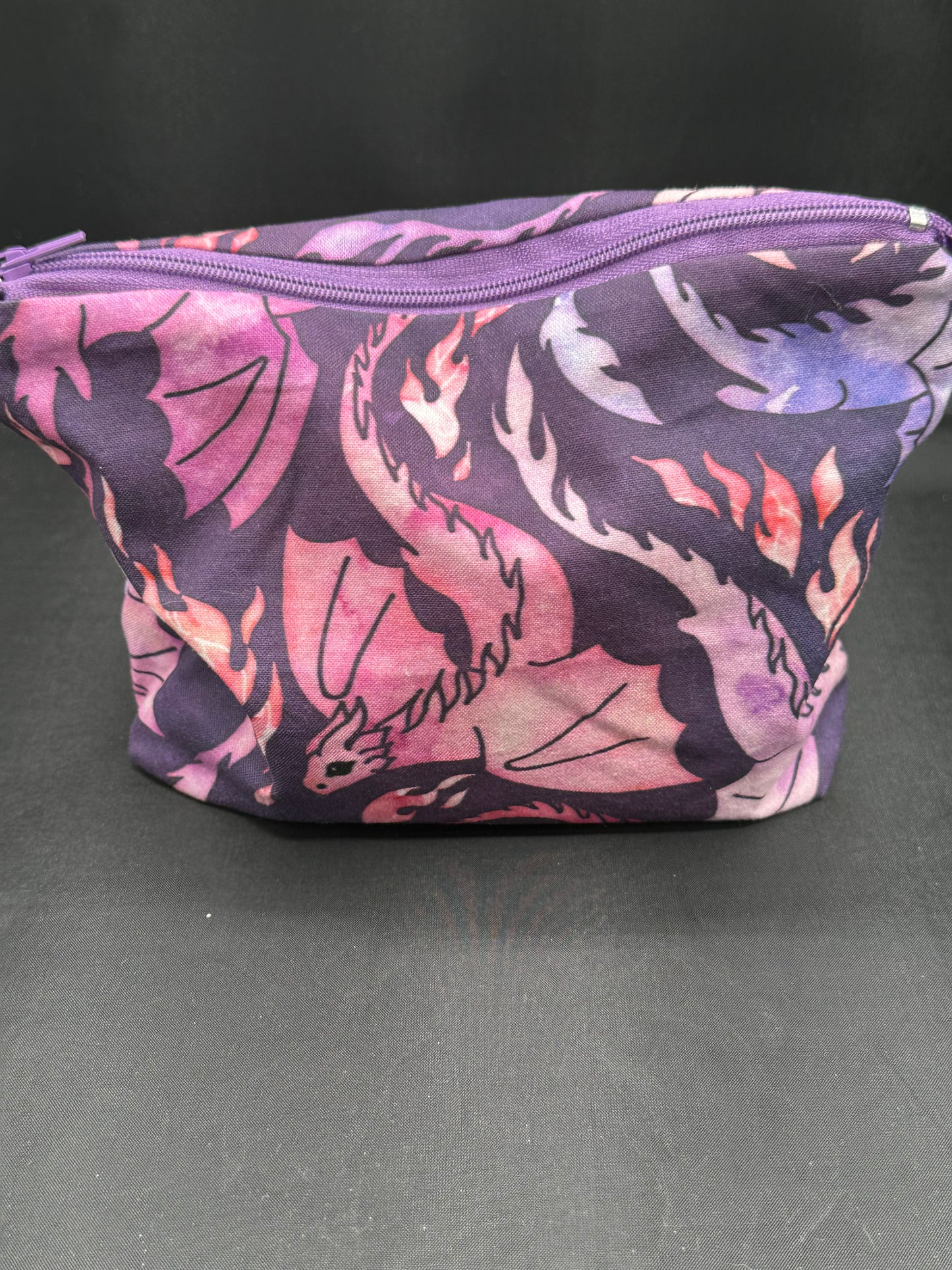 purple dragons on dark purple background