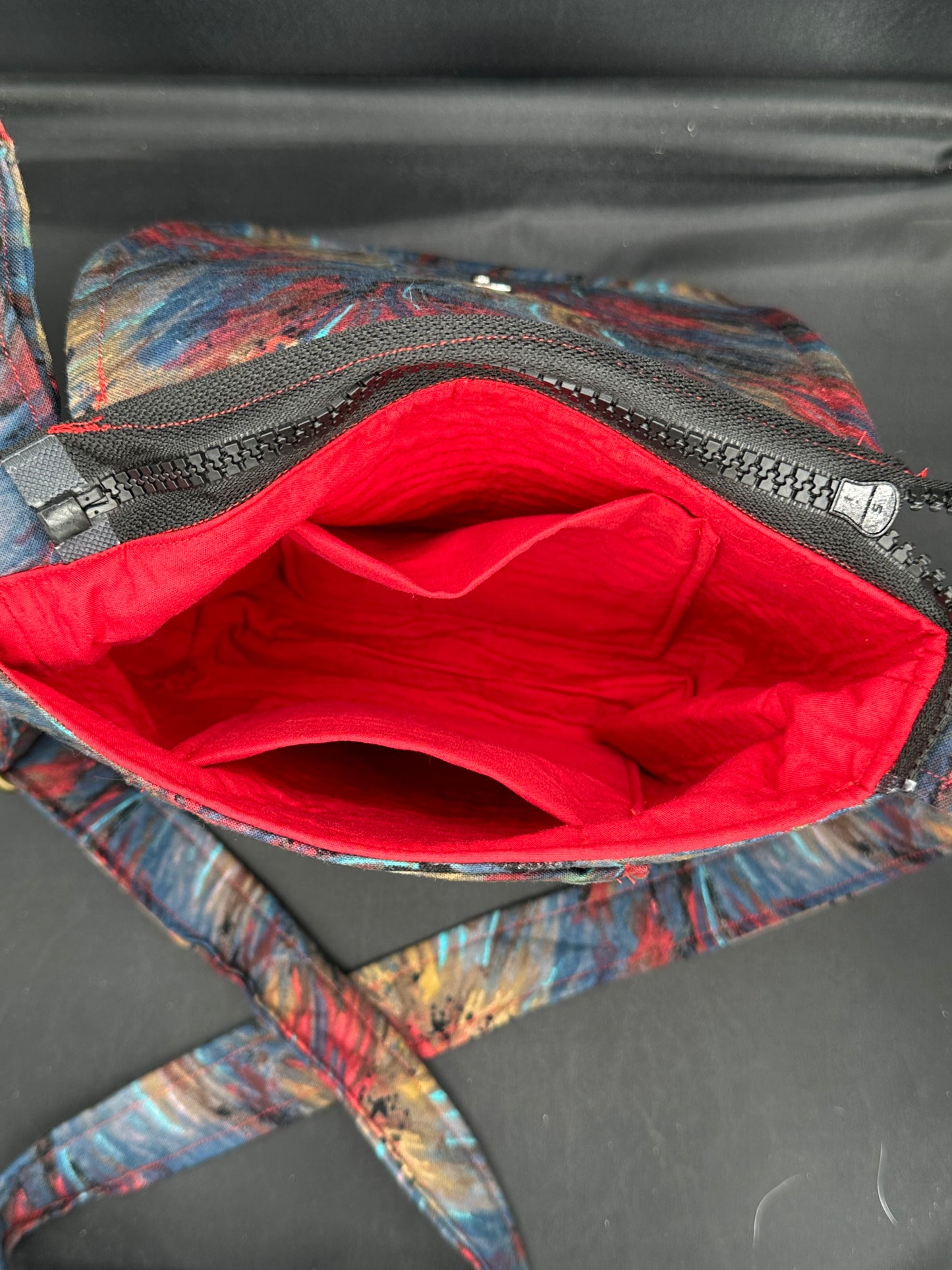 Red and blue splash 7" purse