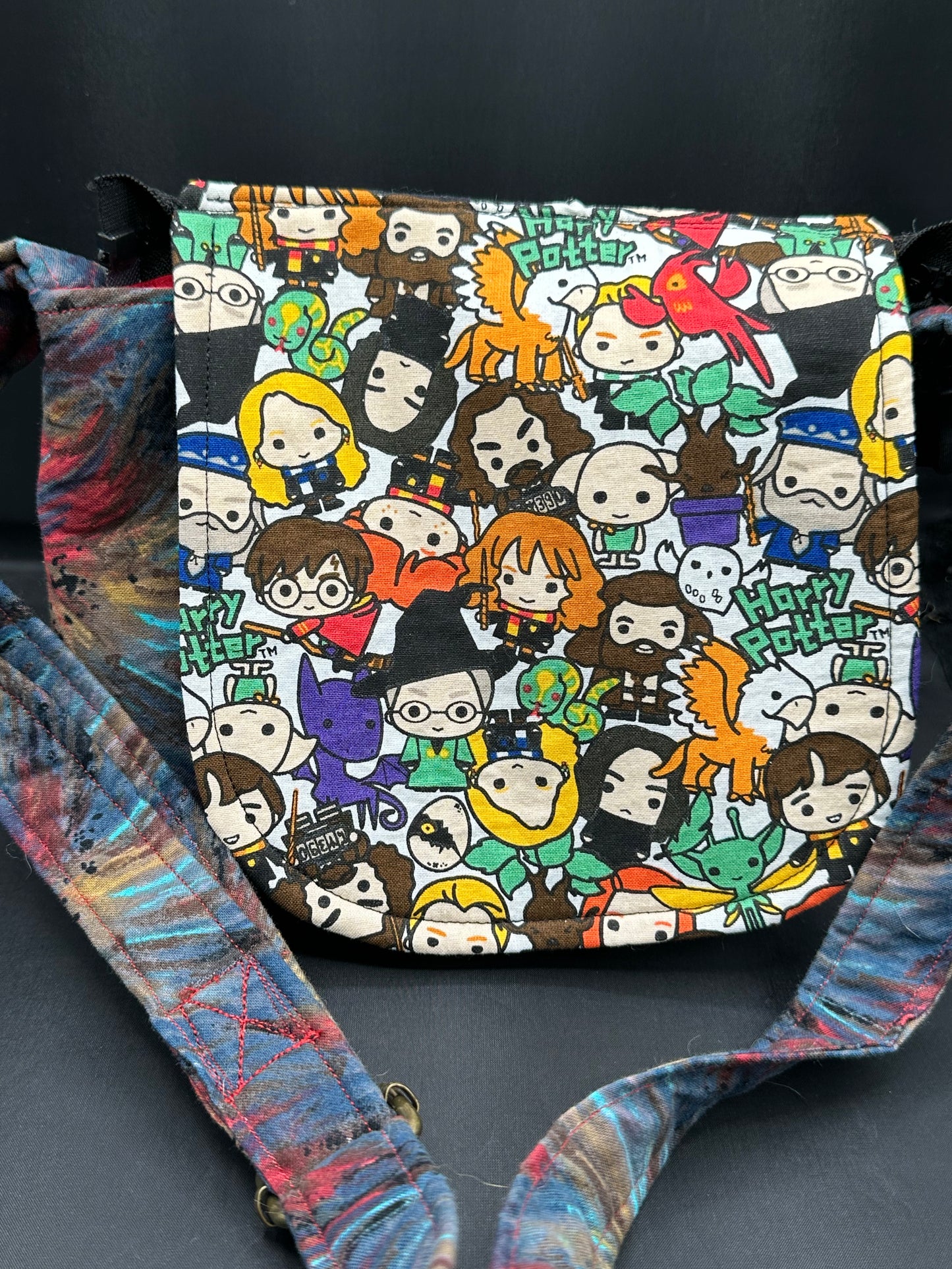 Red and blue splash 7" purse