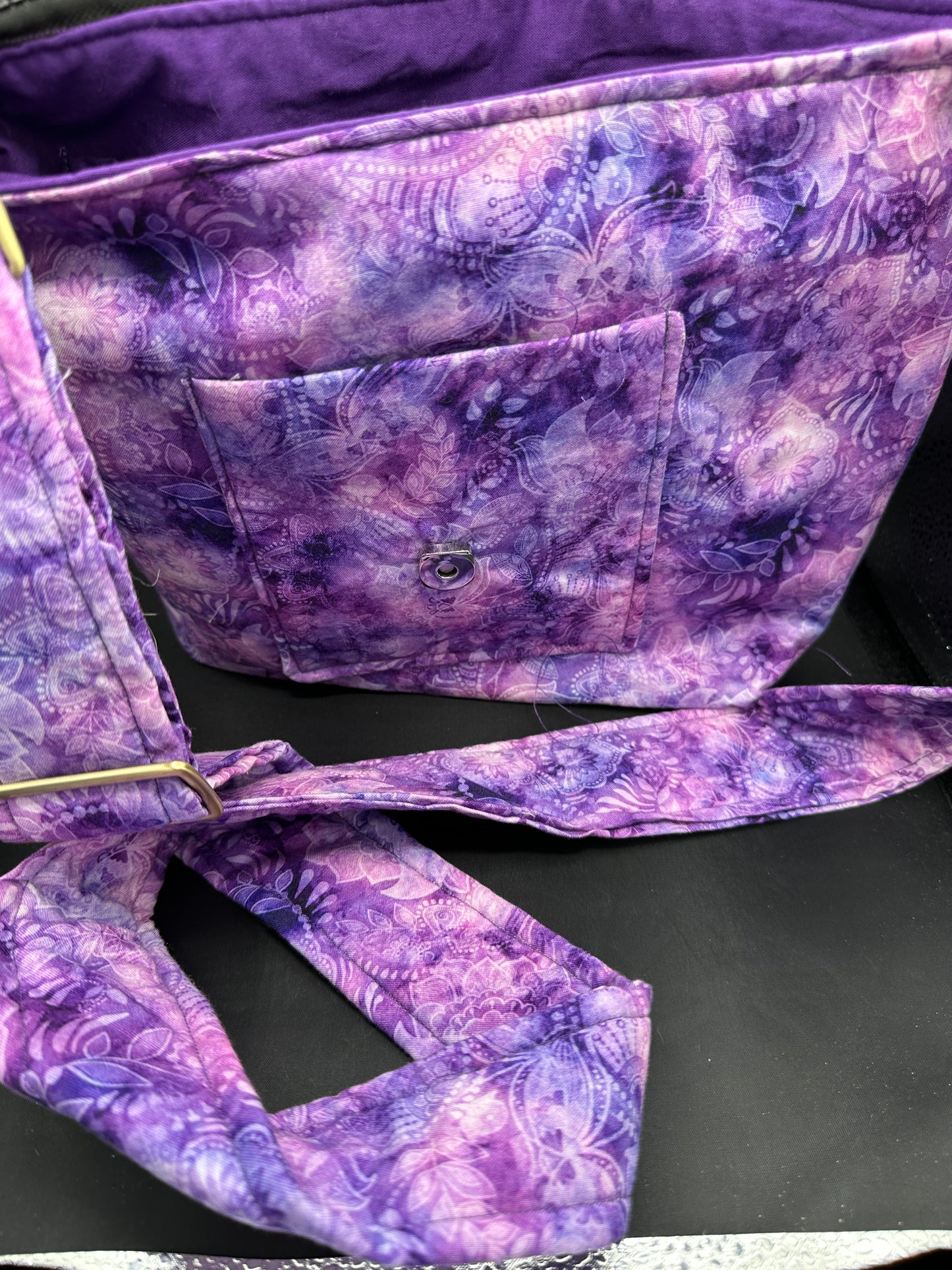 Purple various shades 12" messenger bag
