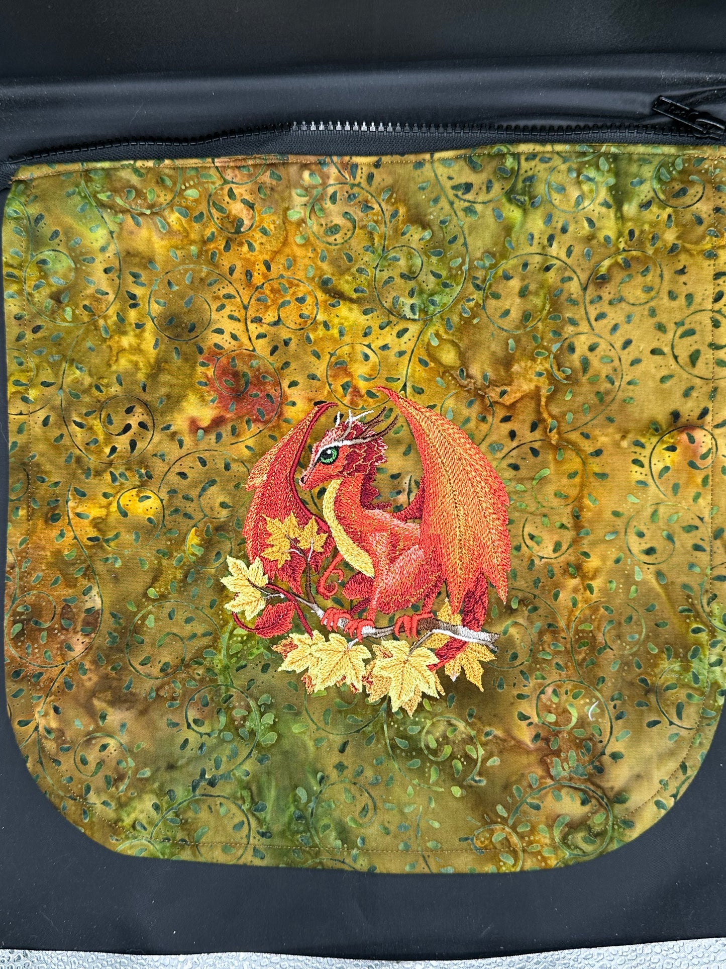 Embroidered Dragon - Fall 12" purse flap