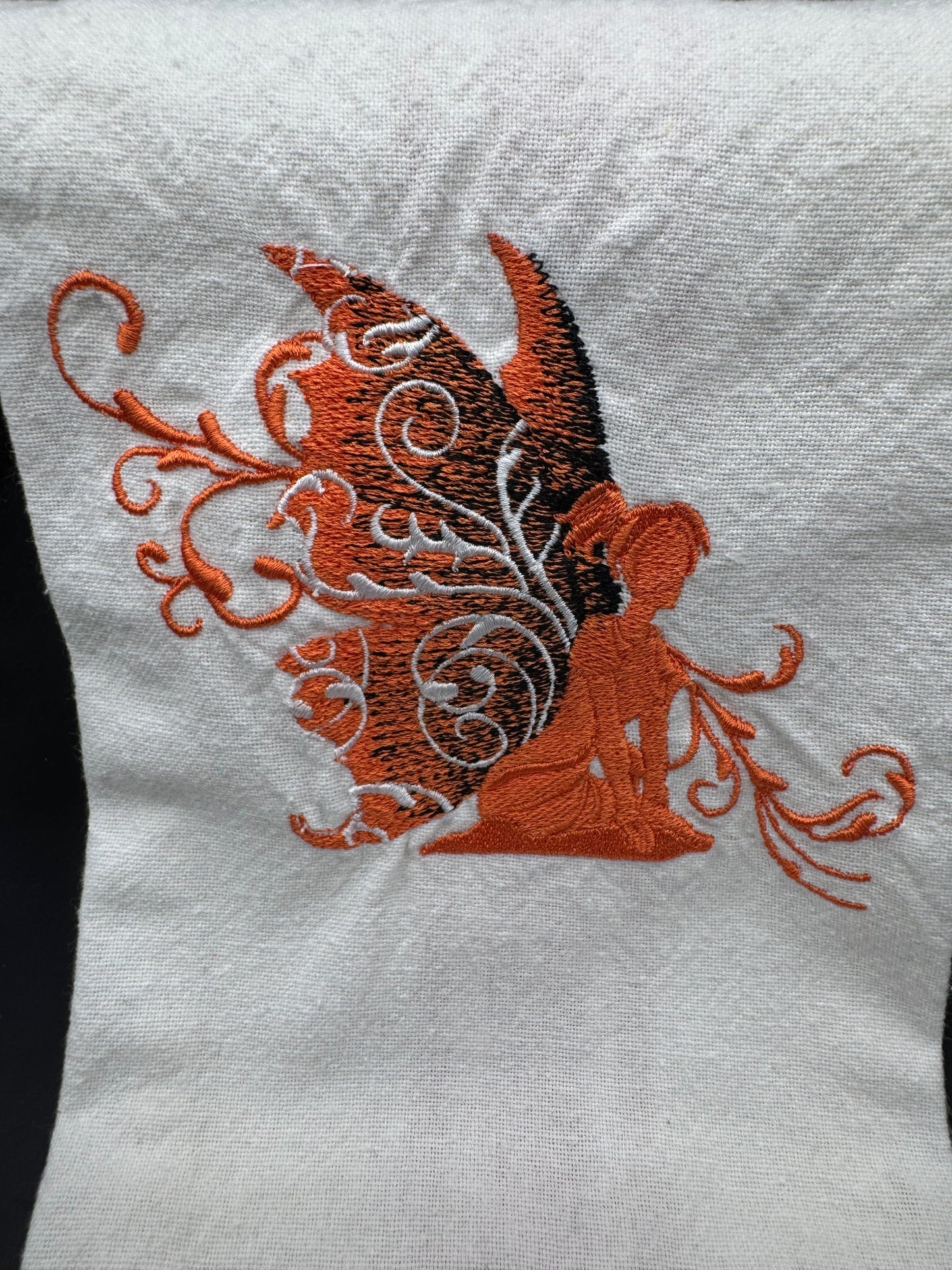 fairy towel - orange and black
