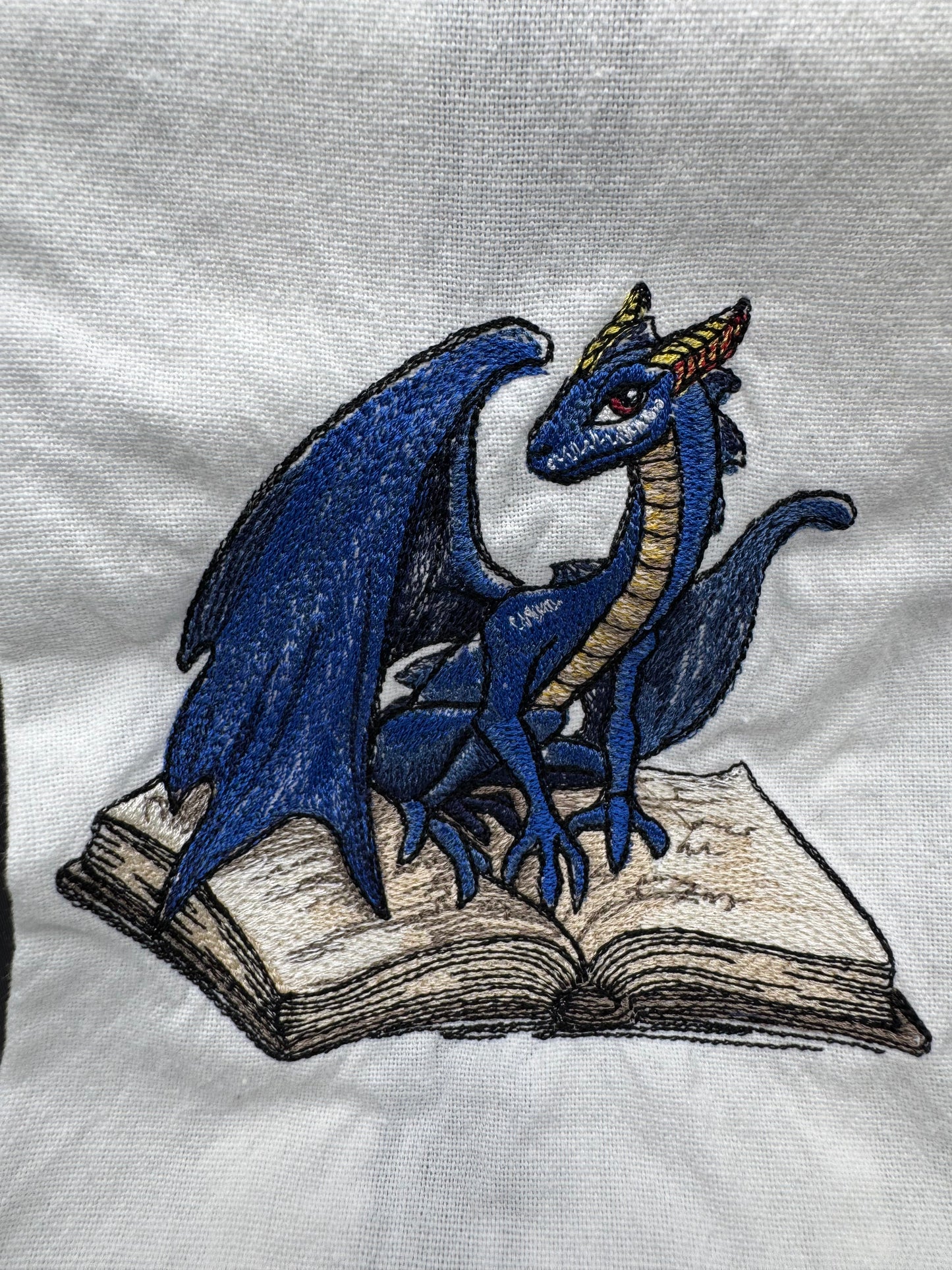 dragon on book towel