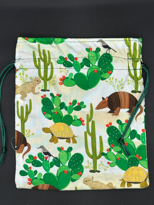 Texas critters draw string bag