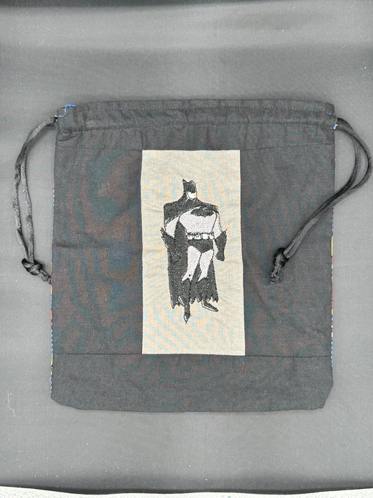 Embroidered Batman draw string bag