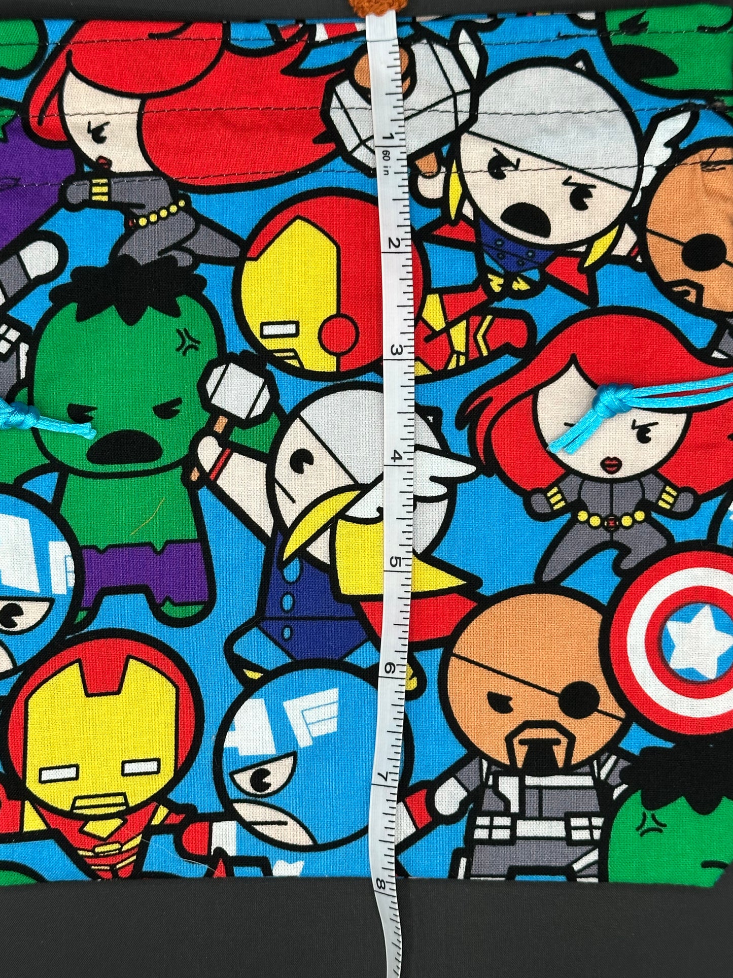 super heroes -pop figures draw string bag