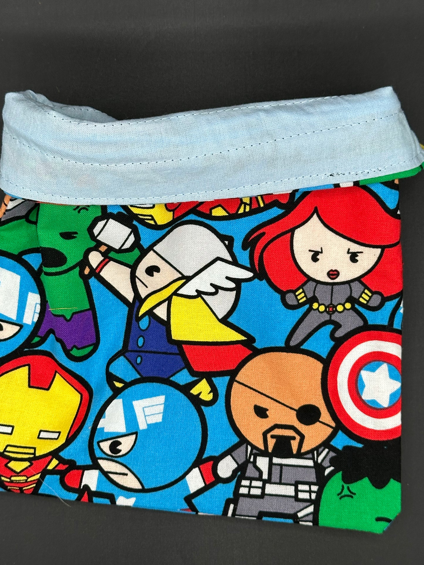 super heroes -pop figures draw string bag