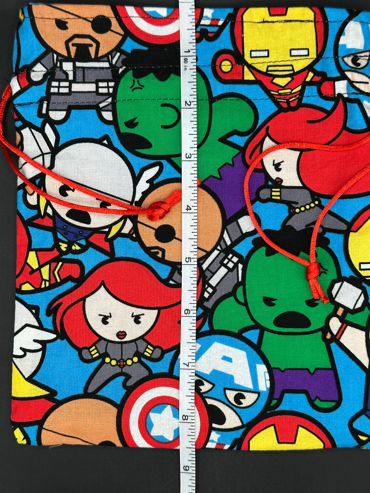 super heroes -pop figures draw string bag