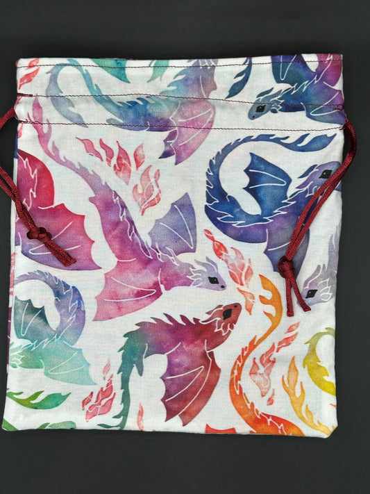 dragons - multi-color drawstring