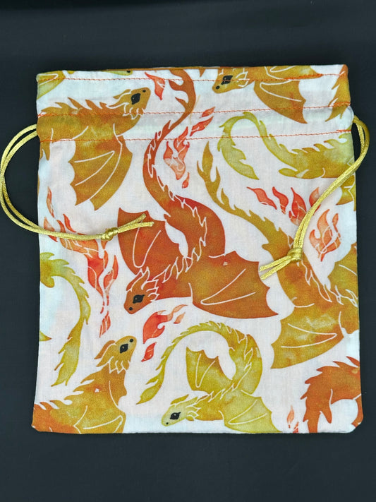 dragons - orange and yellow drawstring