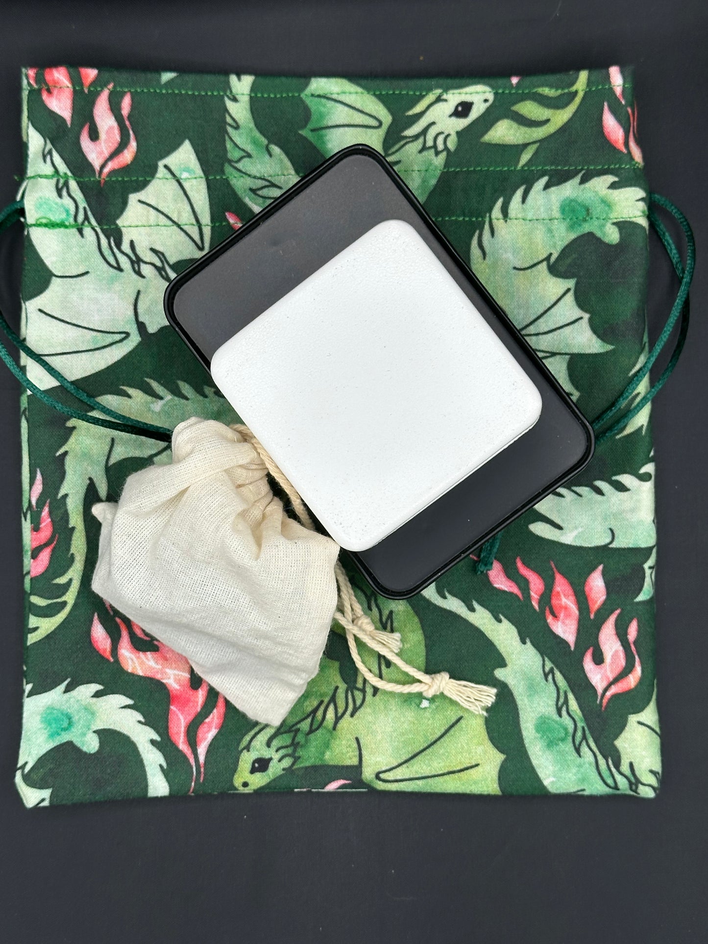 green dragons - dark green background