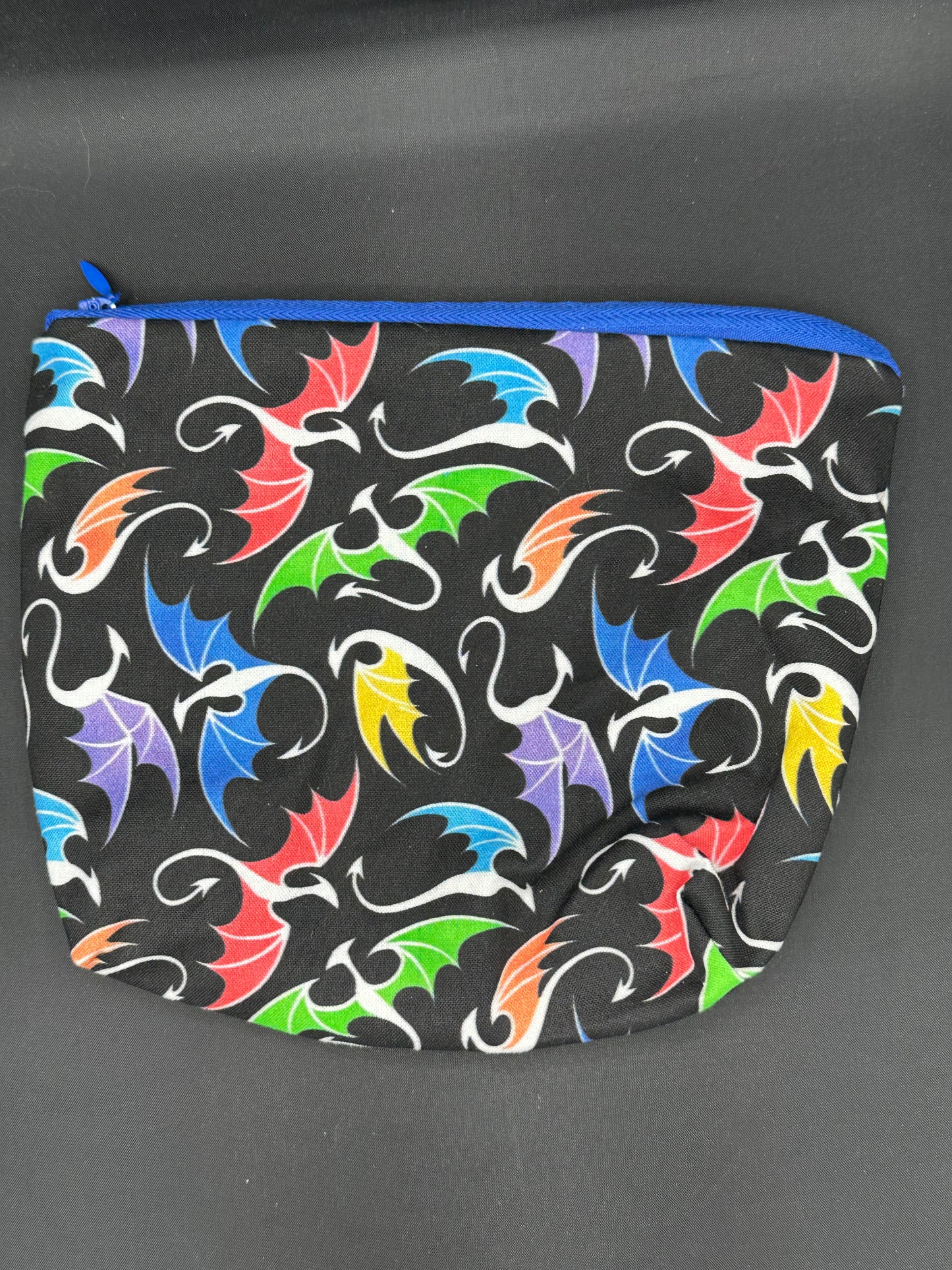 colorful dragons on black
